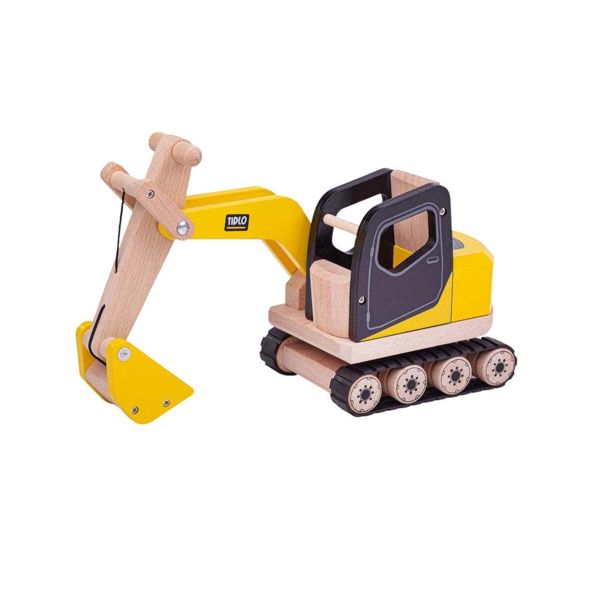 Wooden Digger Toy Truck
