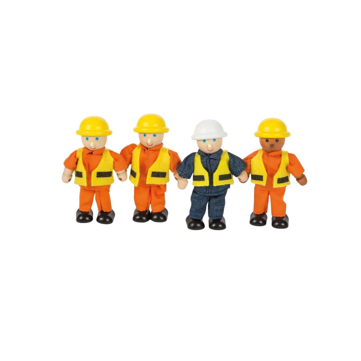Wooden Construction Worker Figures Set
