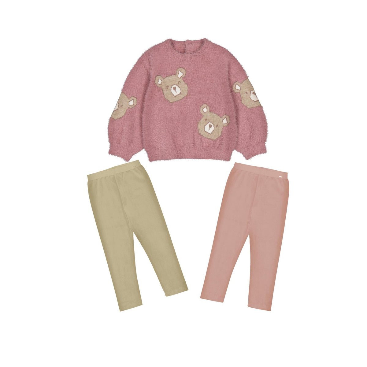 Happy Bears Motif Orchid Sweater