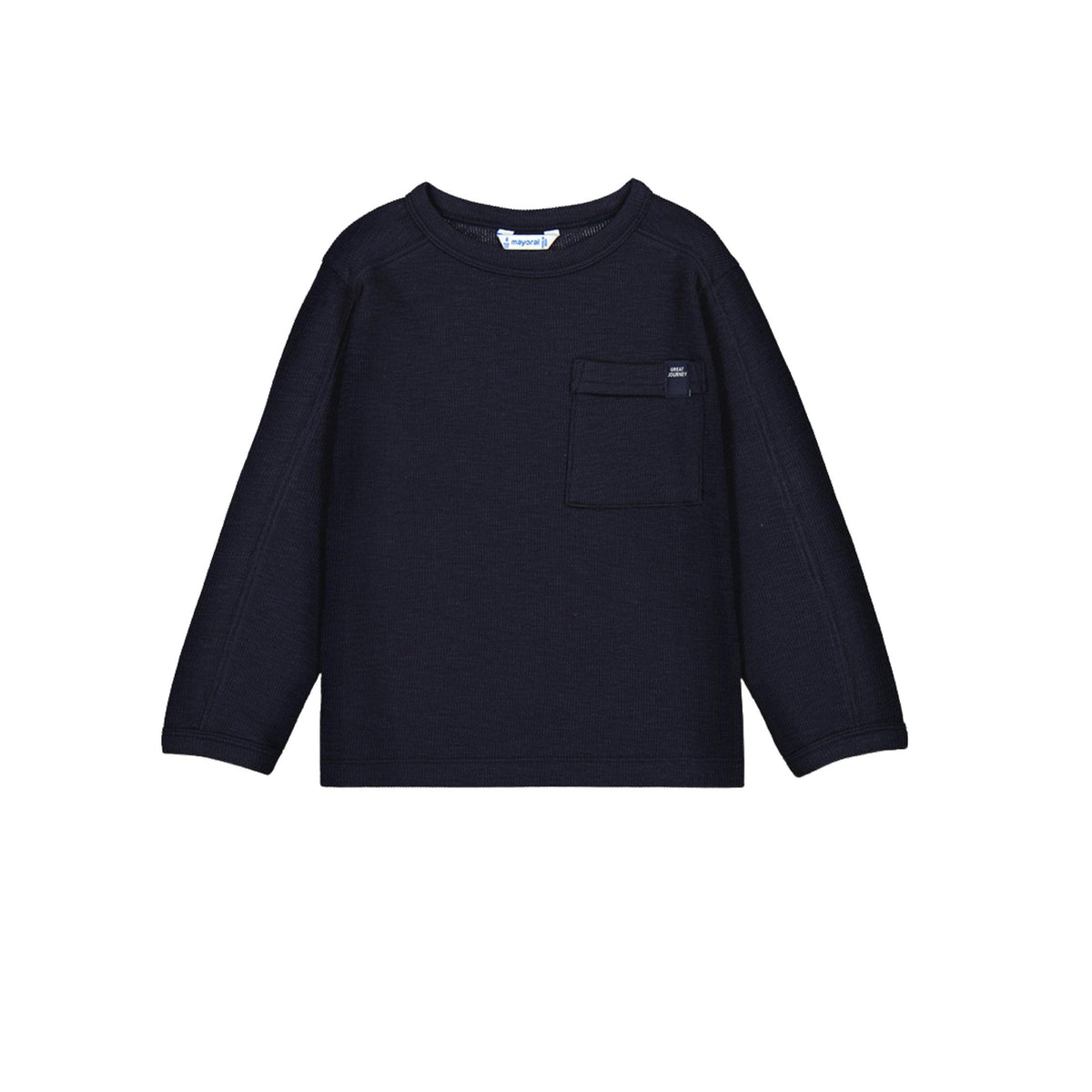Knit Navy Basic Long Sleeve T-Shirt