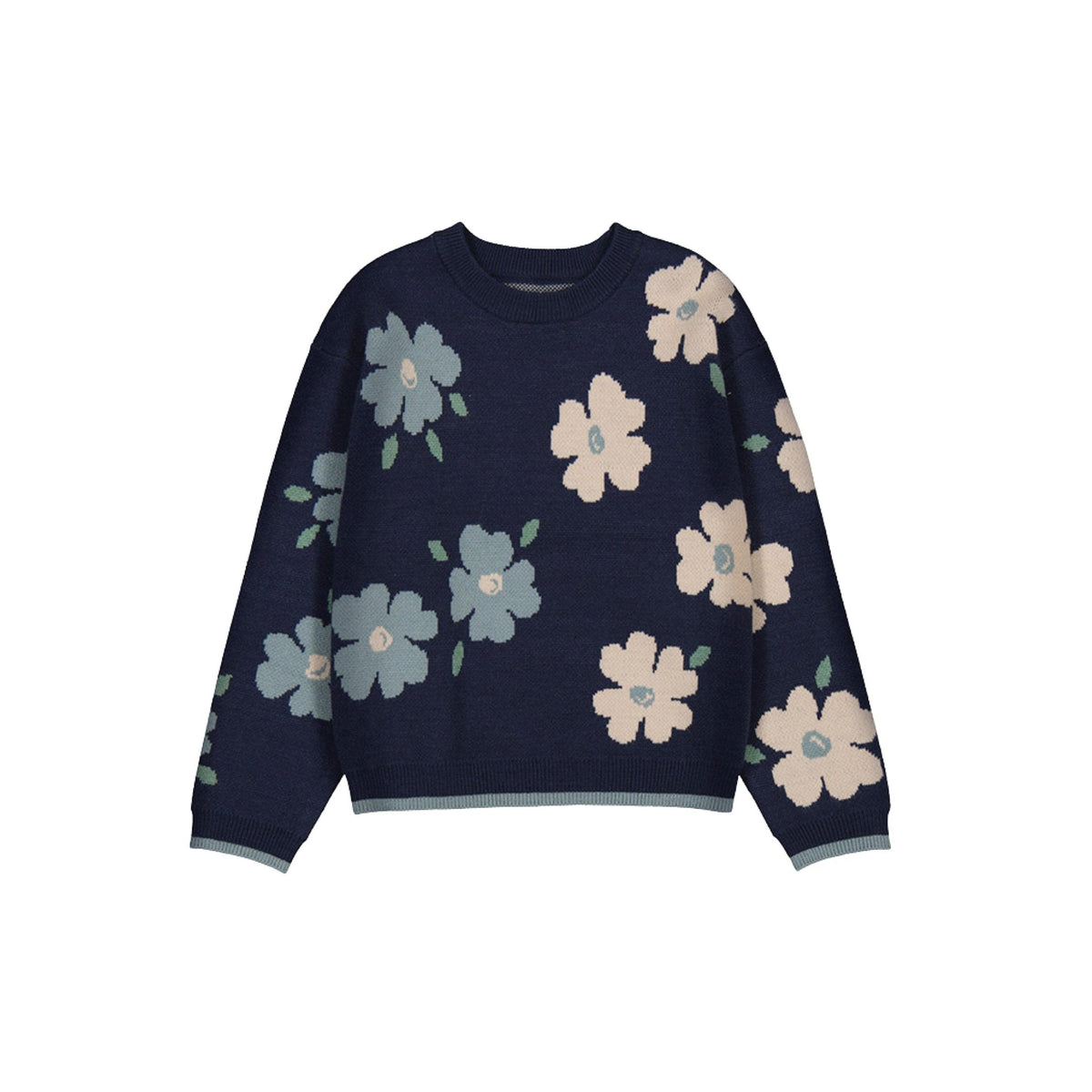 Jacquard Flower Print Sweater
