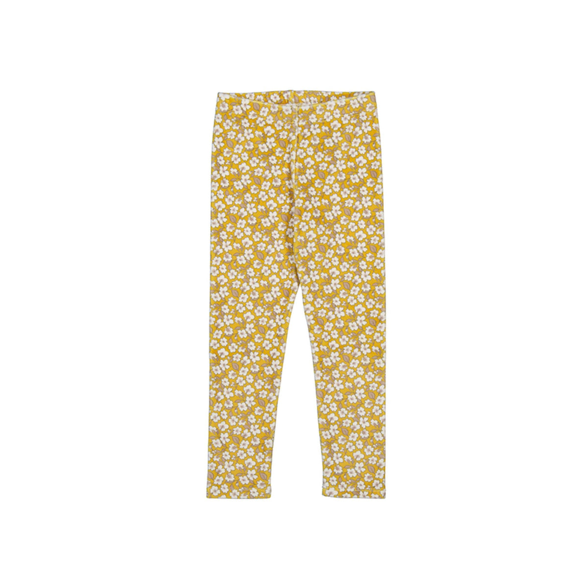 Mustard Flower Print Velvet Leggings