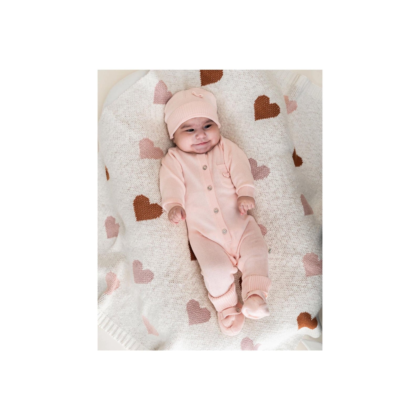 Organic Cotton Jacquard Sweater Knit Baby Blankets