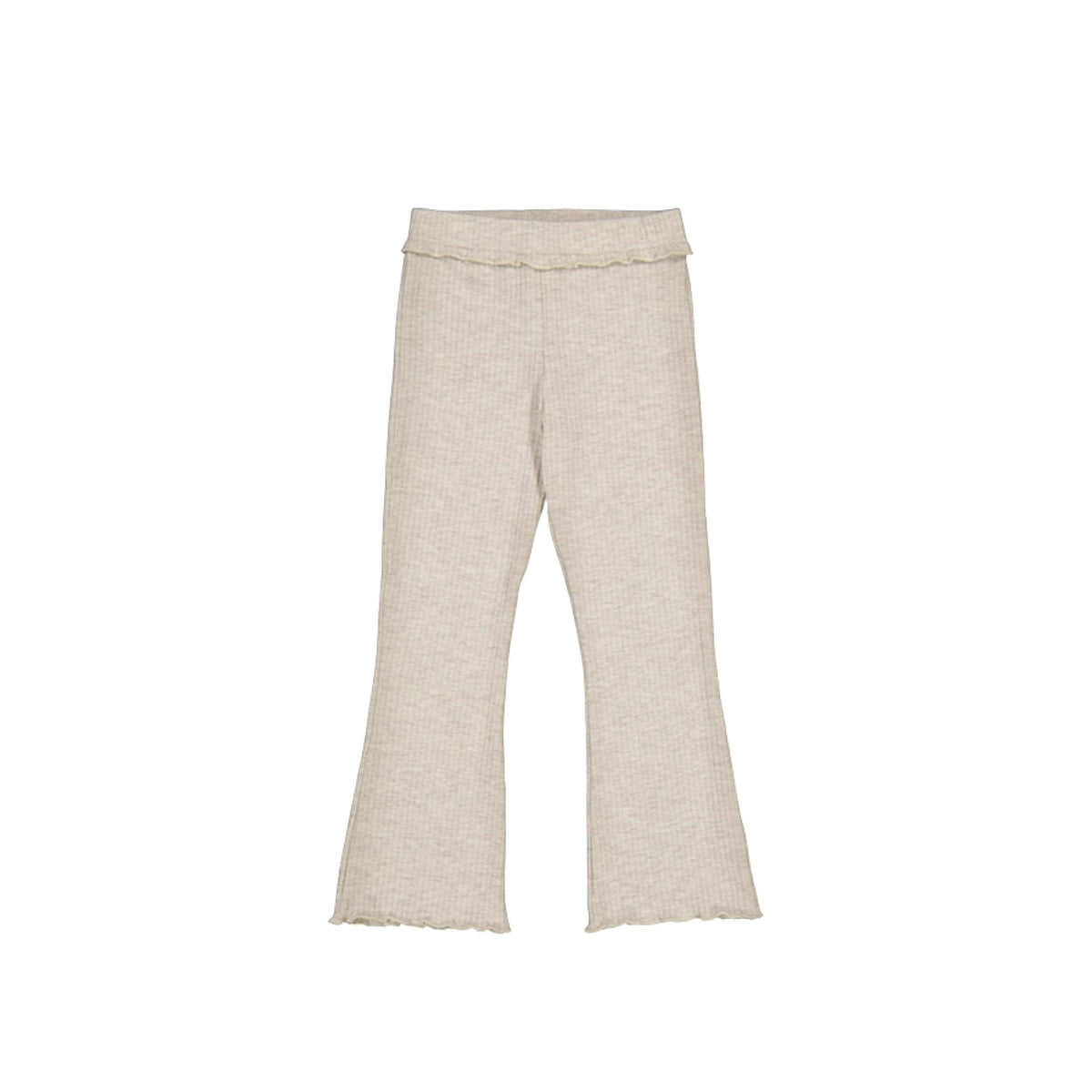 Sand Ribbed Knit Flare Leggings