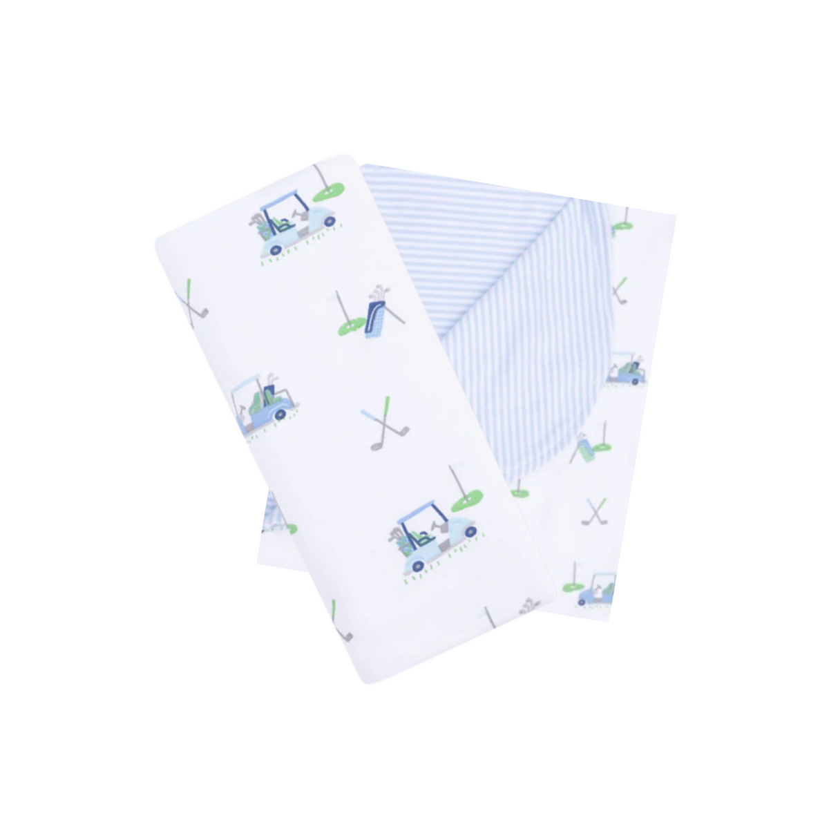 Baby Golf Carts Blue Stripe 2 Ply Blanket