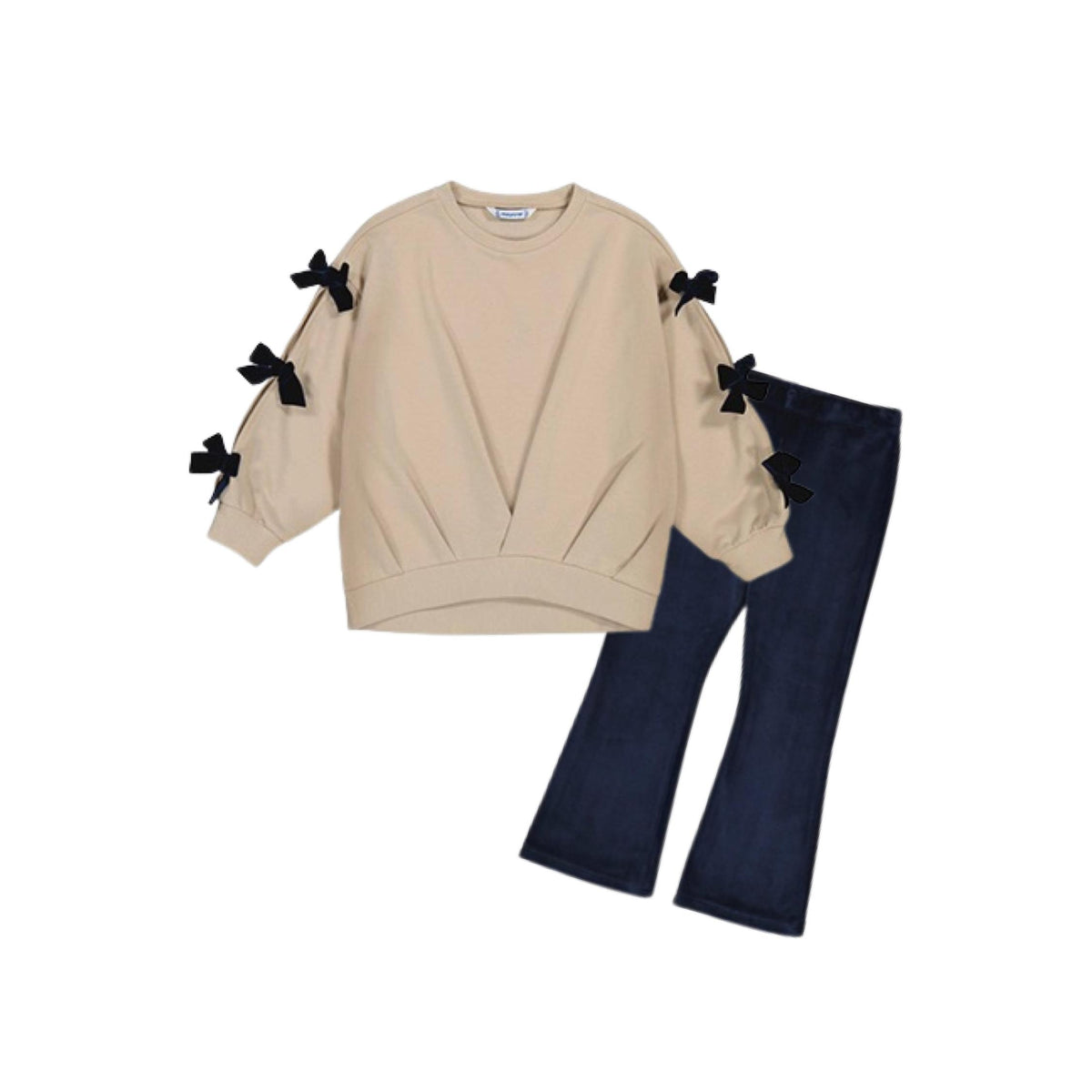 Velvet Bow Sweatshirt &amp; Legging Set