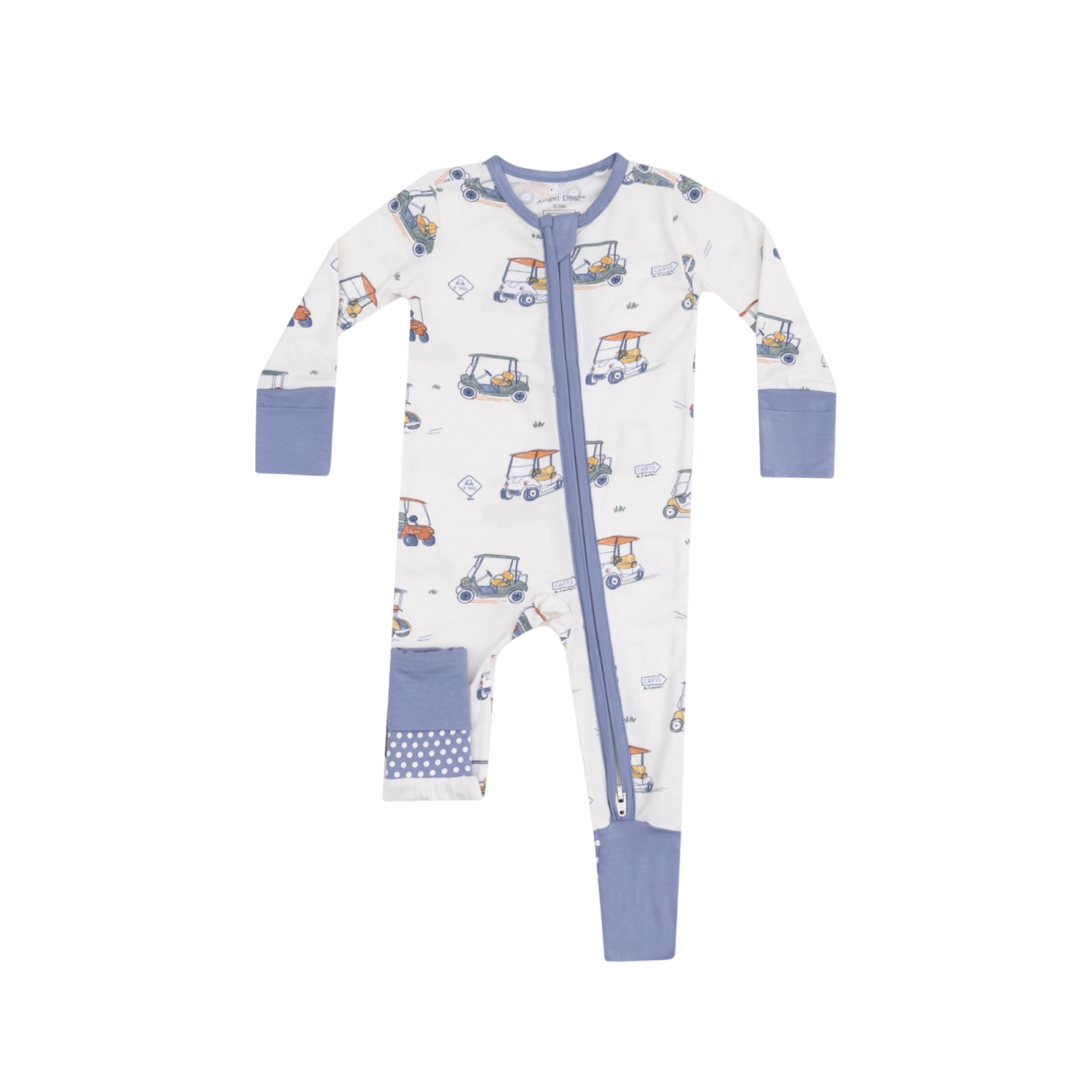 Zooming Golf Carts 2 Way Zipper Romper