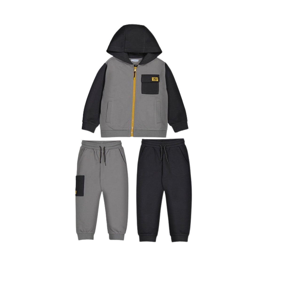 Grey &amp; Black 3-Piece Track Suit
