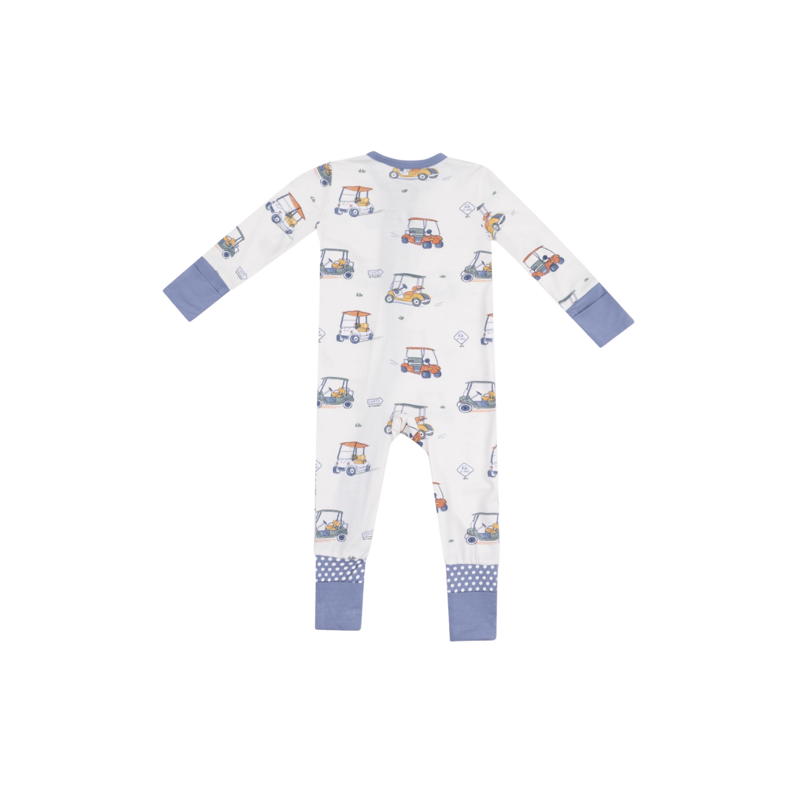 Zooming Golf Carts 2 Way Zipper Romper