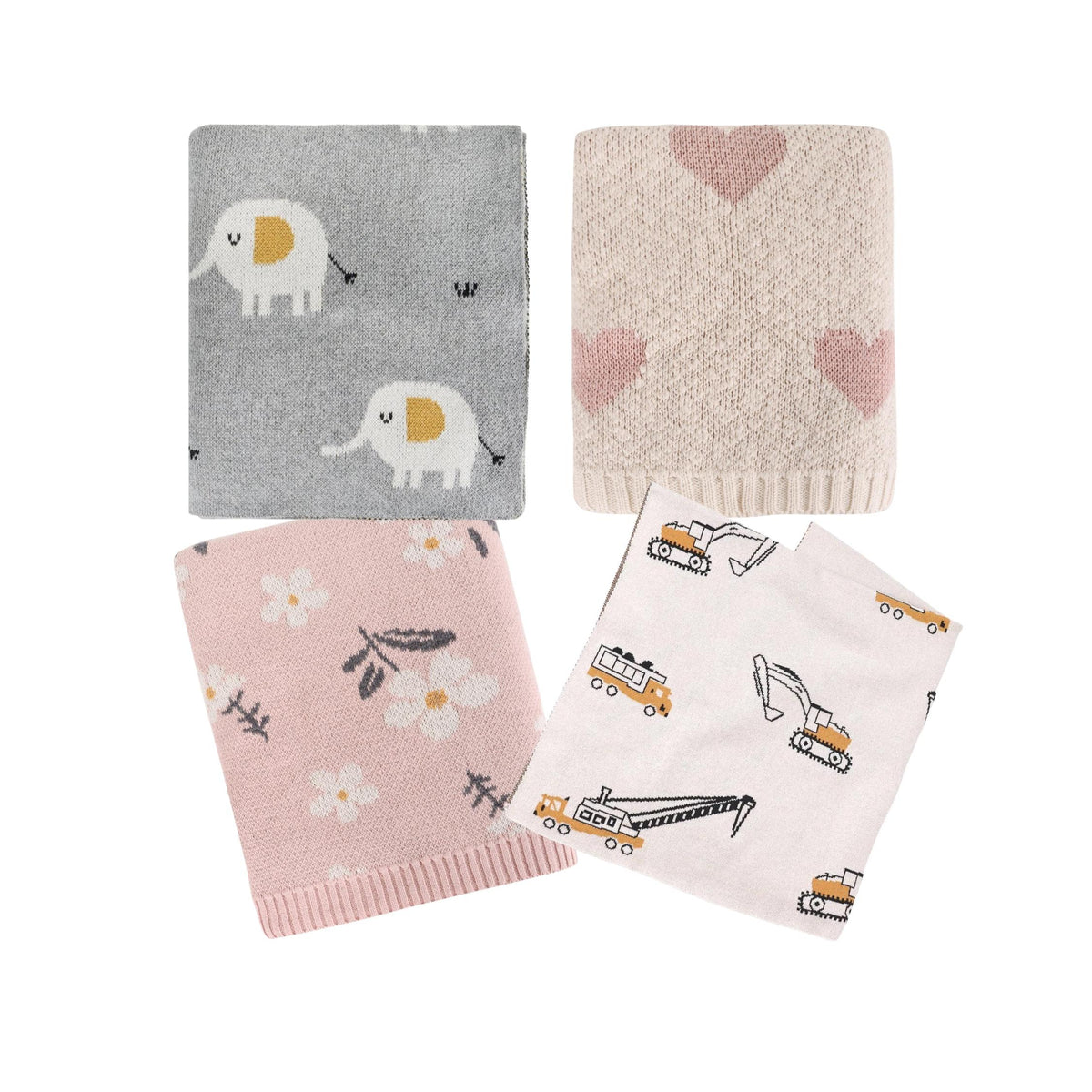 Organic Cotton Jacquard Sweater Knit Baby Blankets