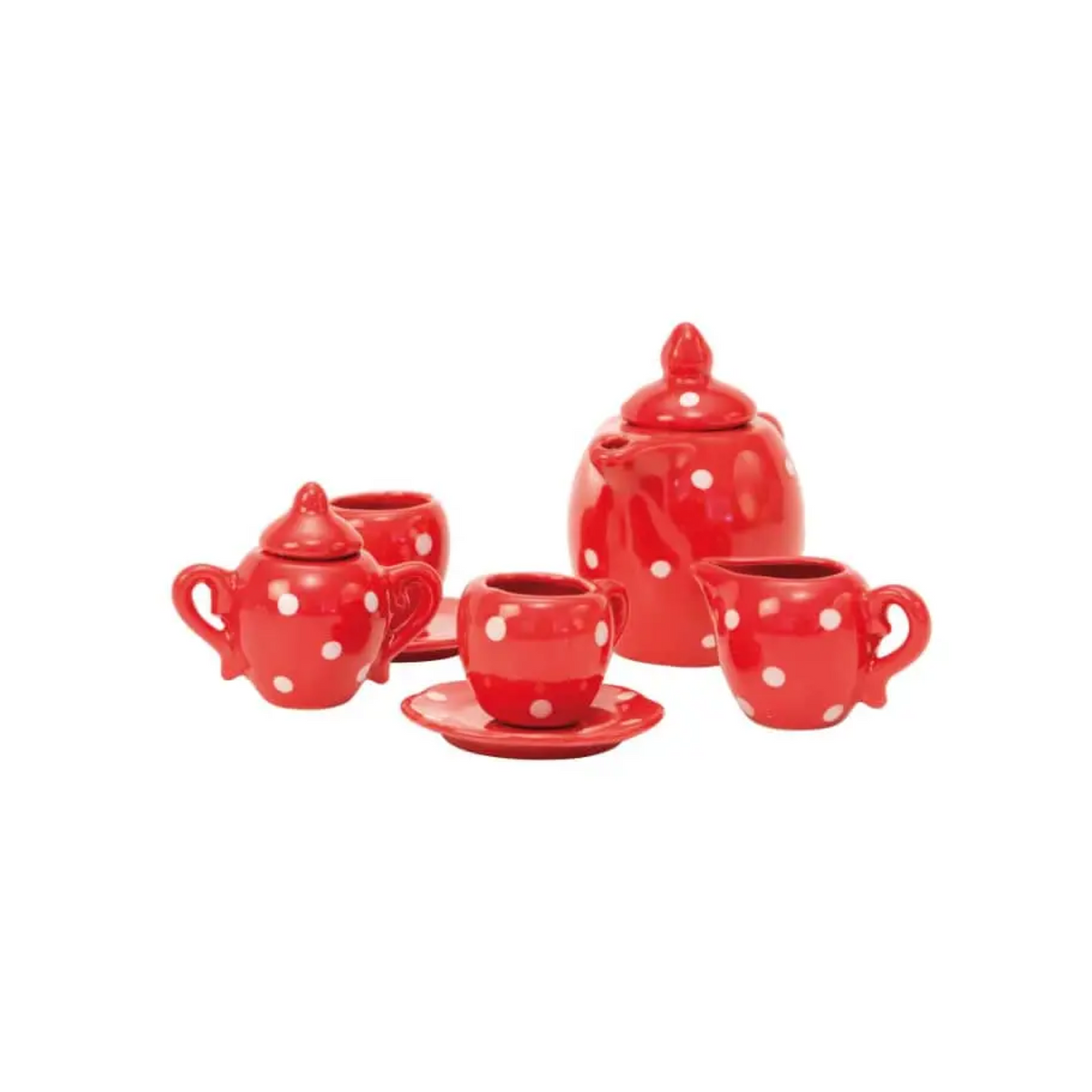 Polka Dot Ceramic Play Tea Set