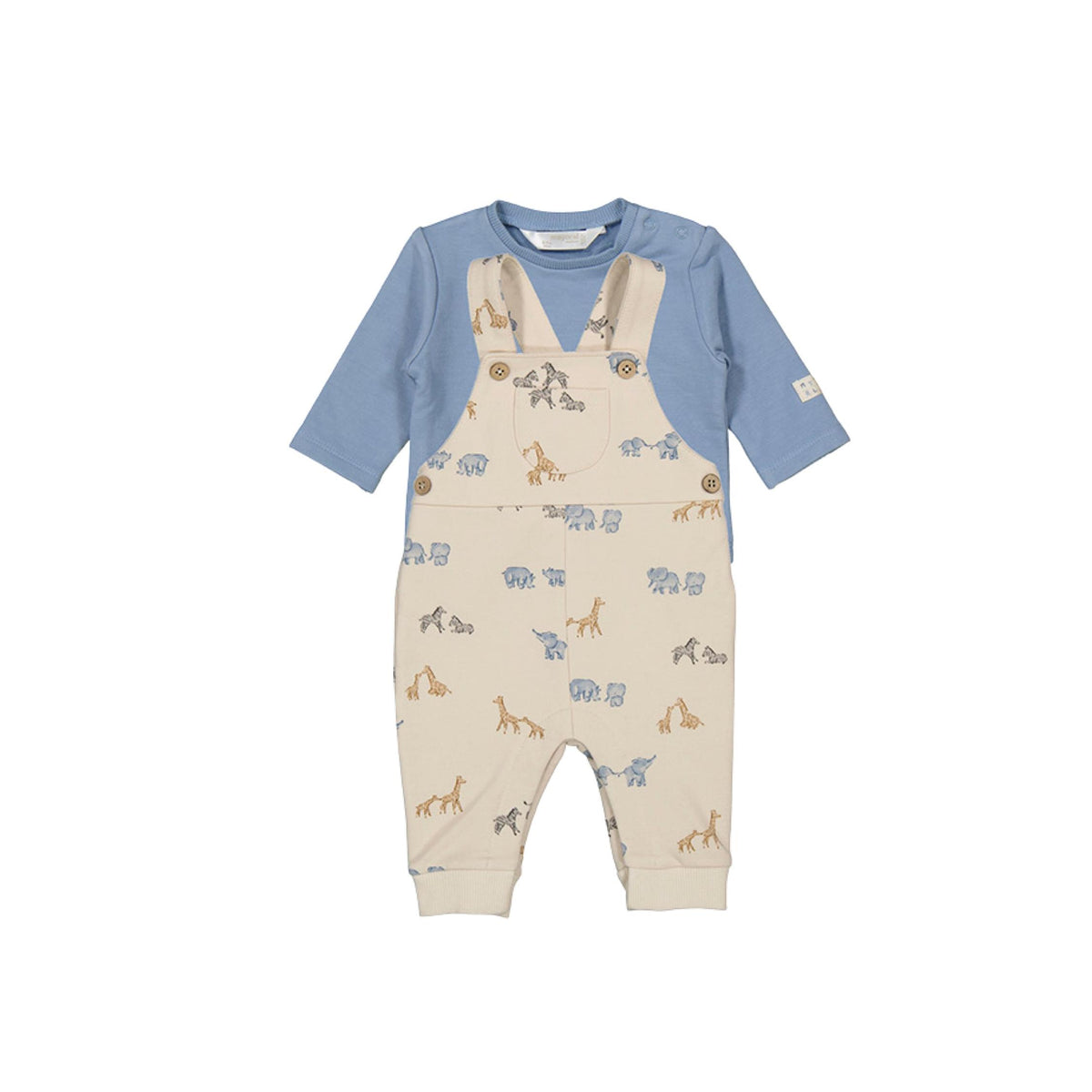 Baby Boy Safari Print Layette Dungaree Set