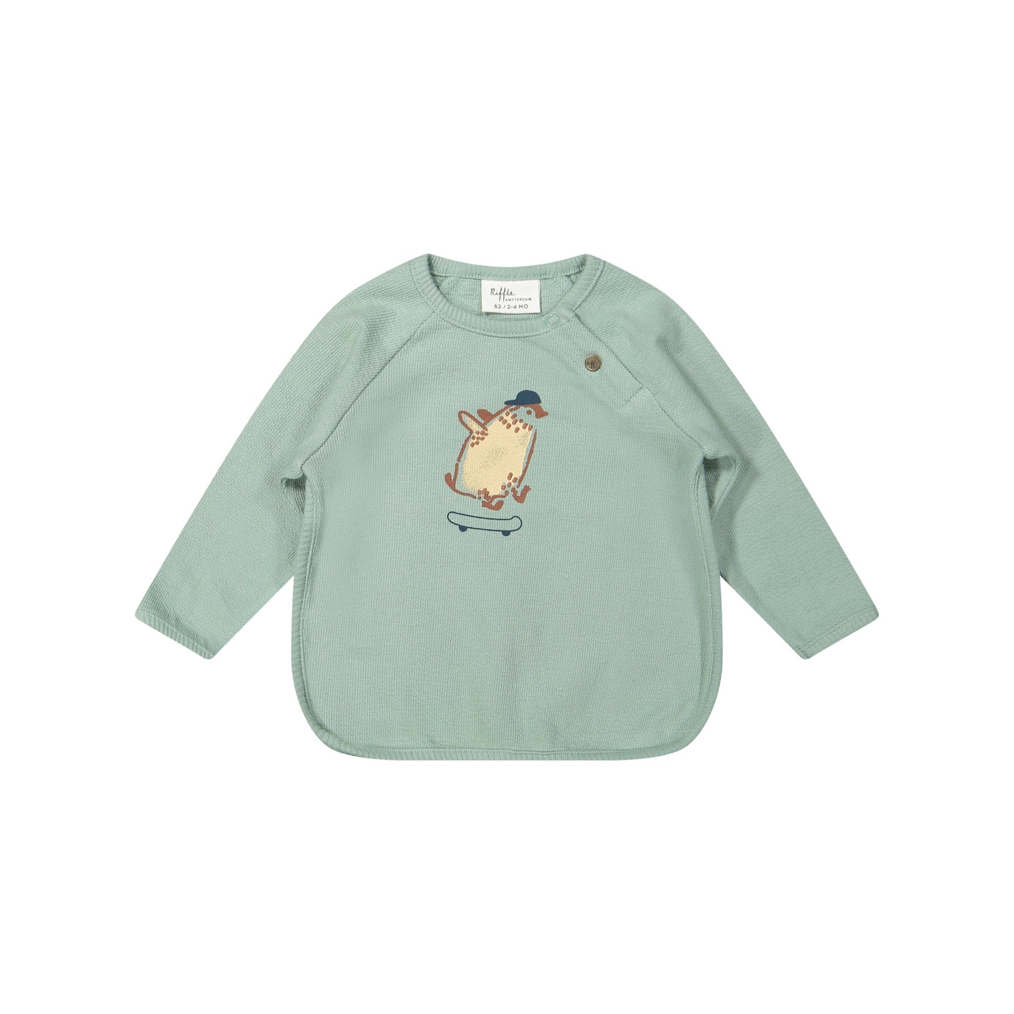 “Penguin Party” Motif Baby Sweater