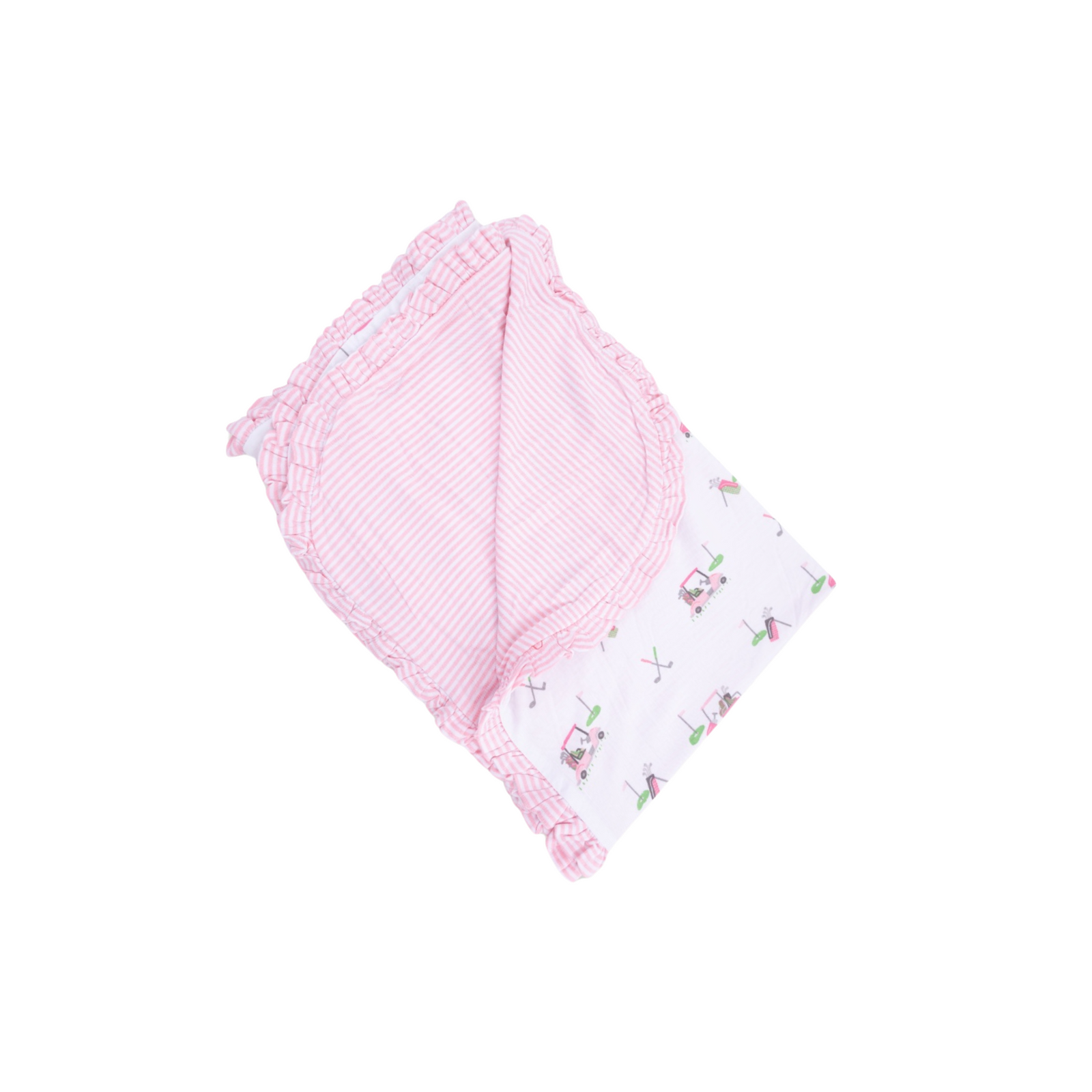 Golf Carts Pink Ruffle Blanket