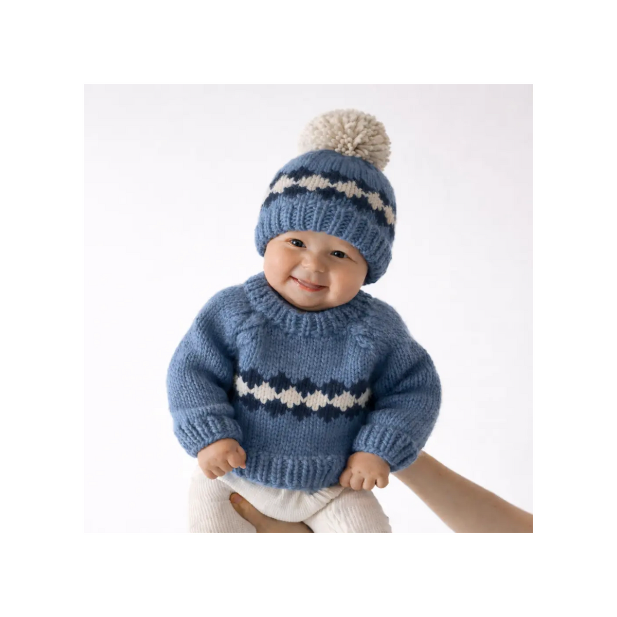 Geo Slate Blue Sweater