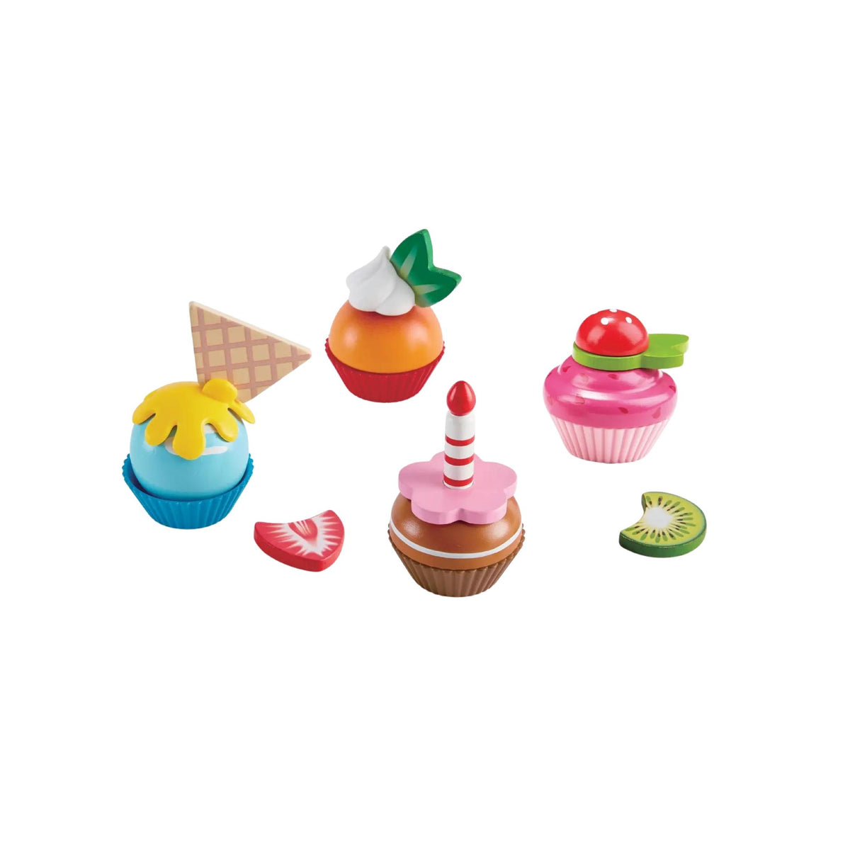 Wooden Cupcakes Playset