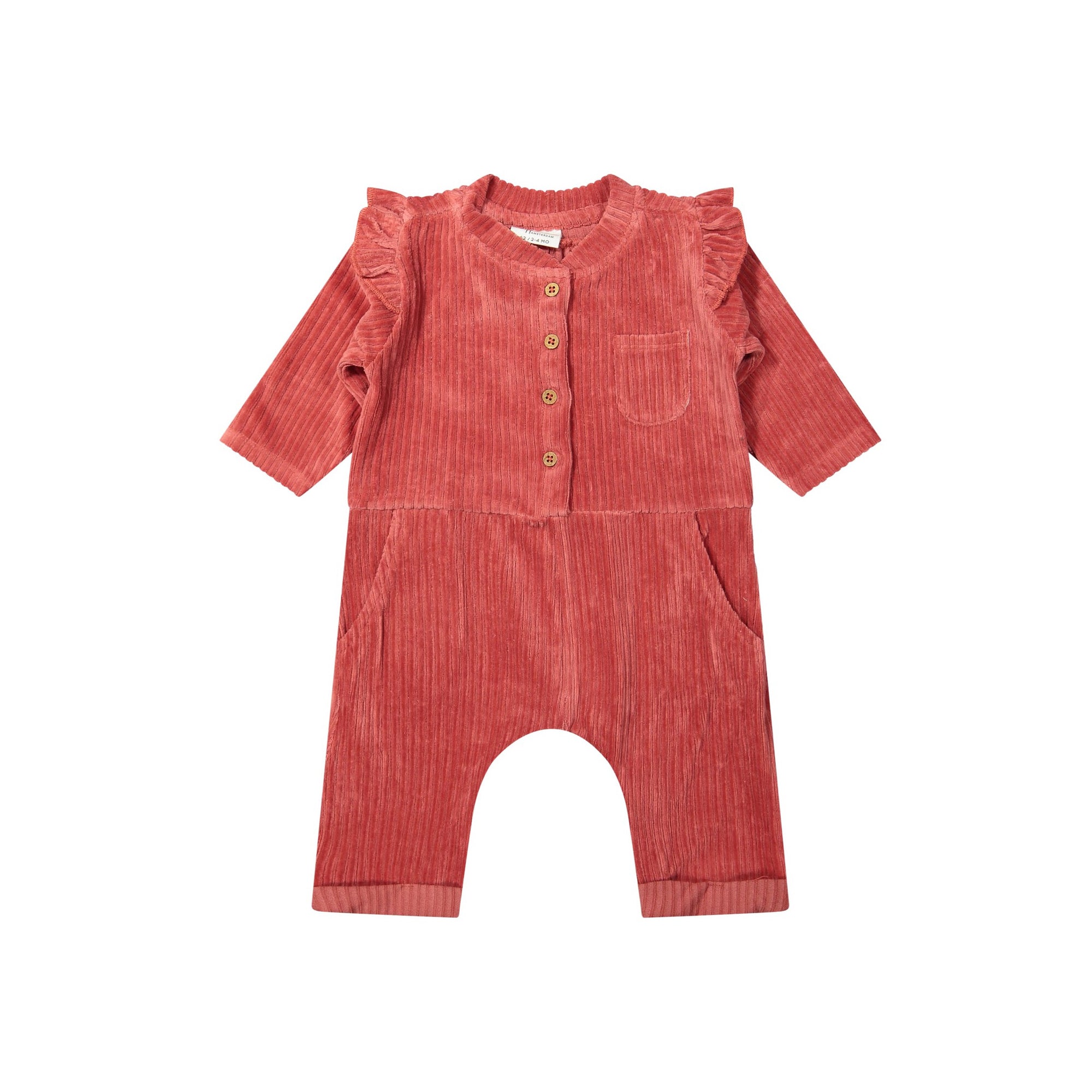 Pink Ribbed Baby Girl Romper