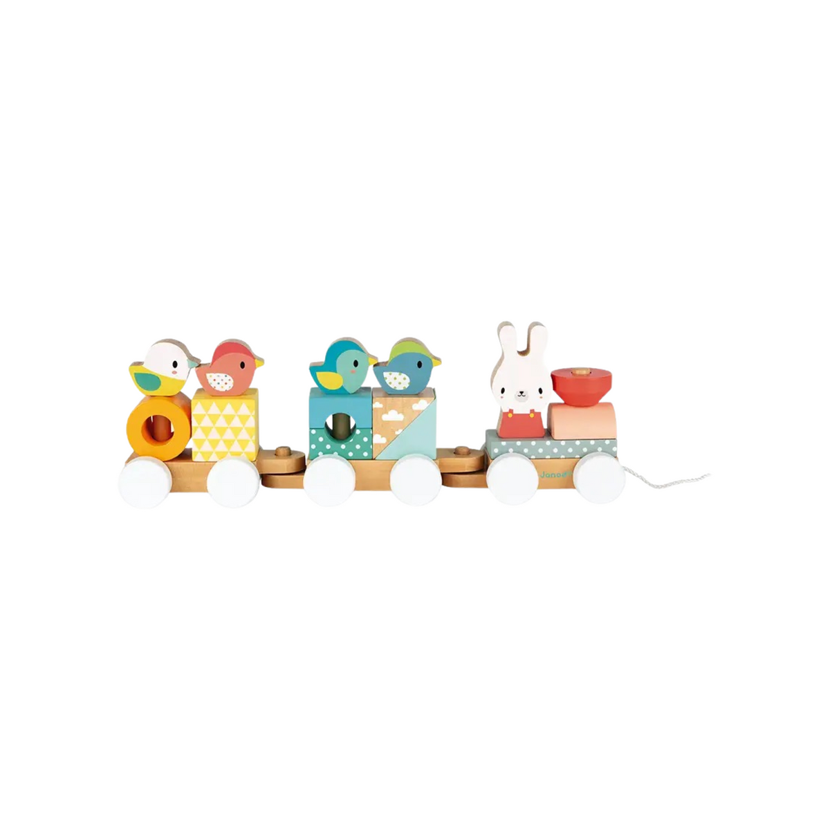 Pull Along Wooden Train Toddler Toy