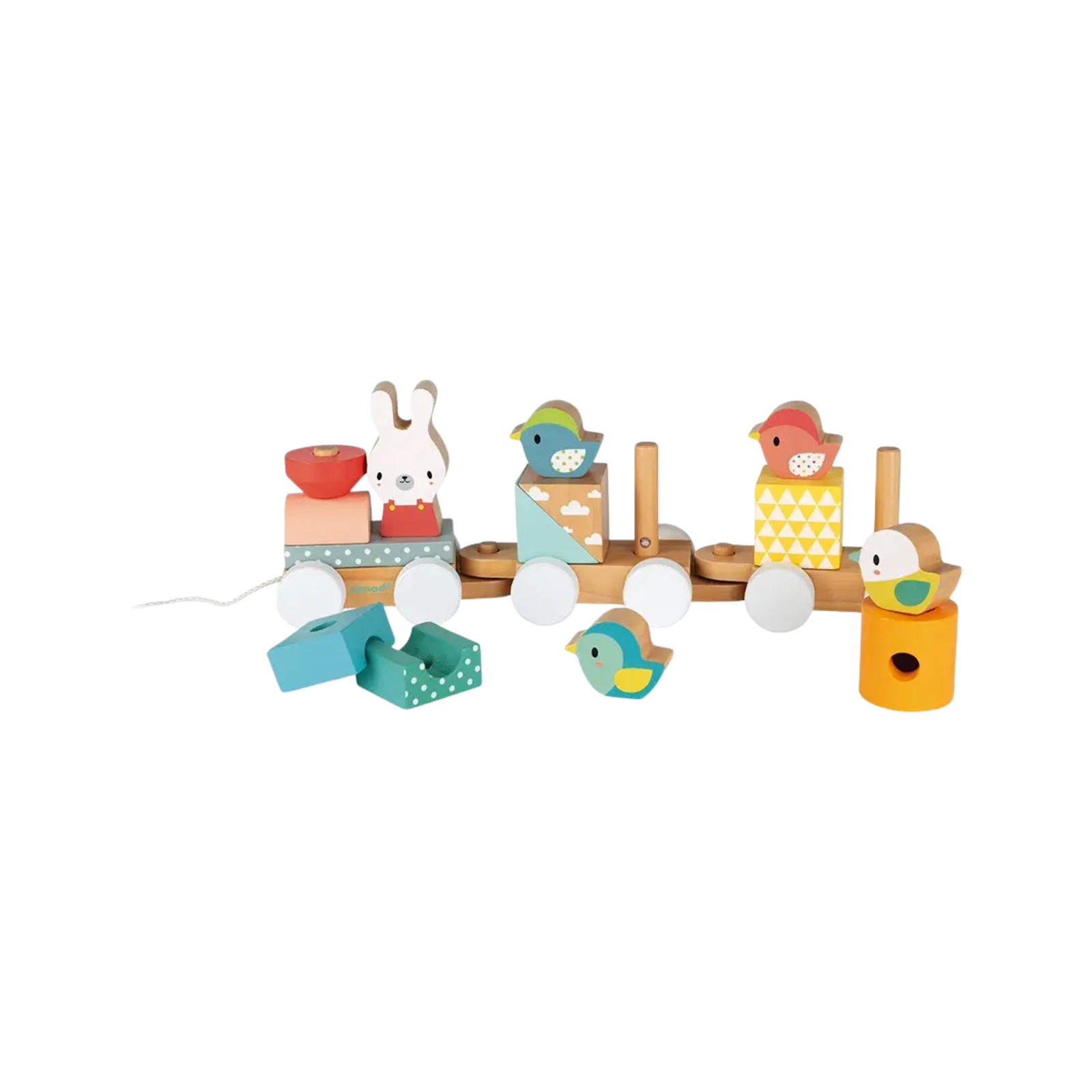 Pull Along Wooden Train Toddler Toy