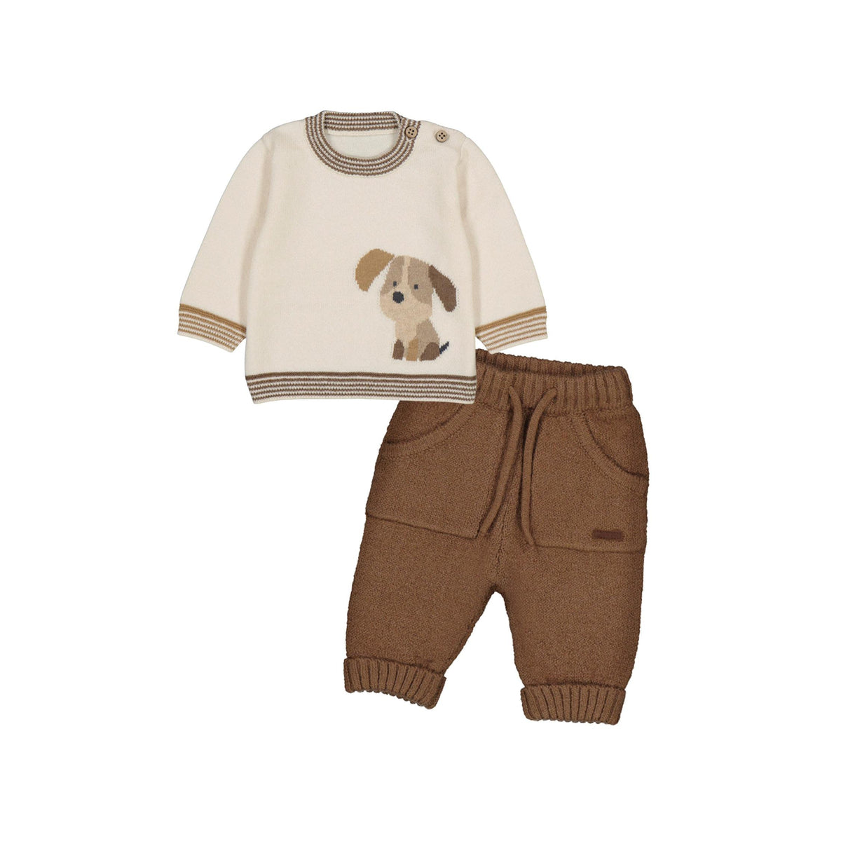 Layette Baby Boy Brown Knitted Long Pants
