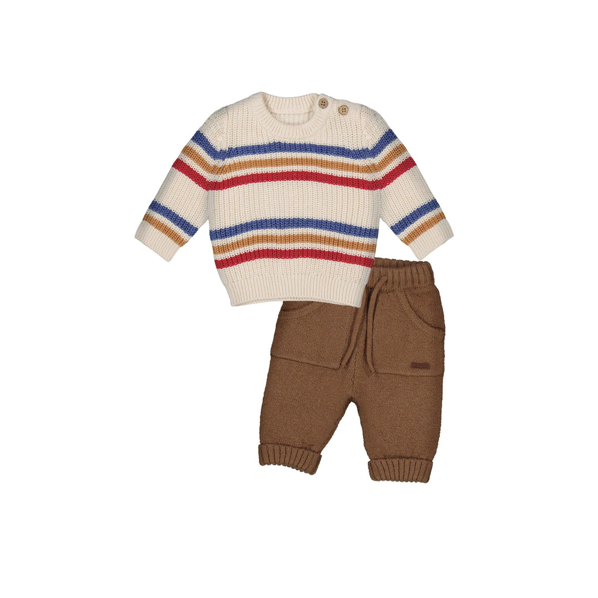 Layette Baby Boy Brown Knitted Long Pants