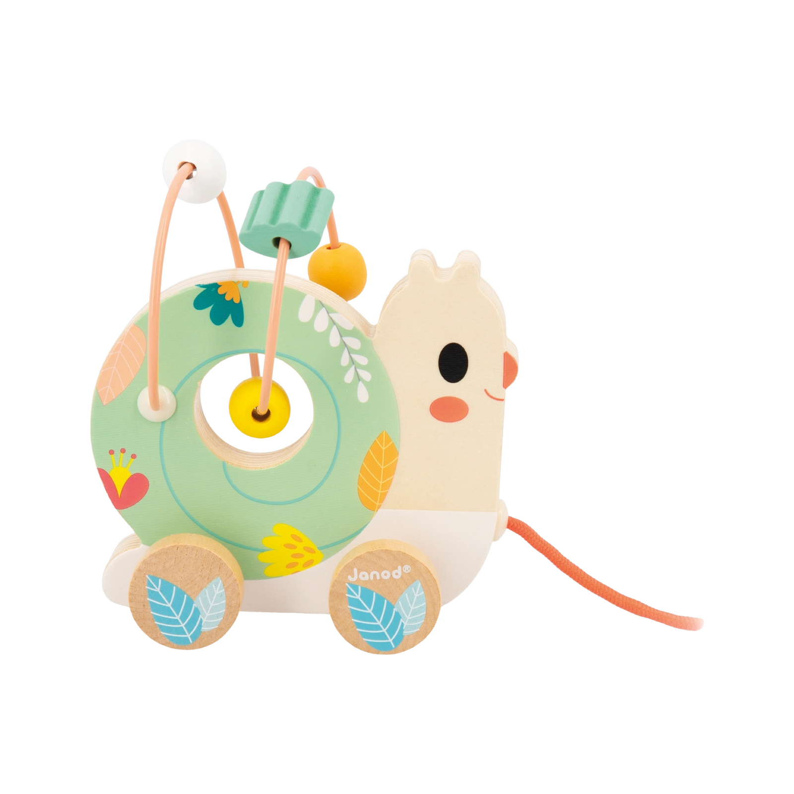 Pull-Along Wooden Animal Bead Maze Toddler Toy