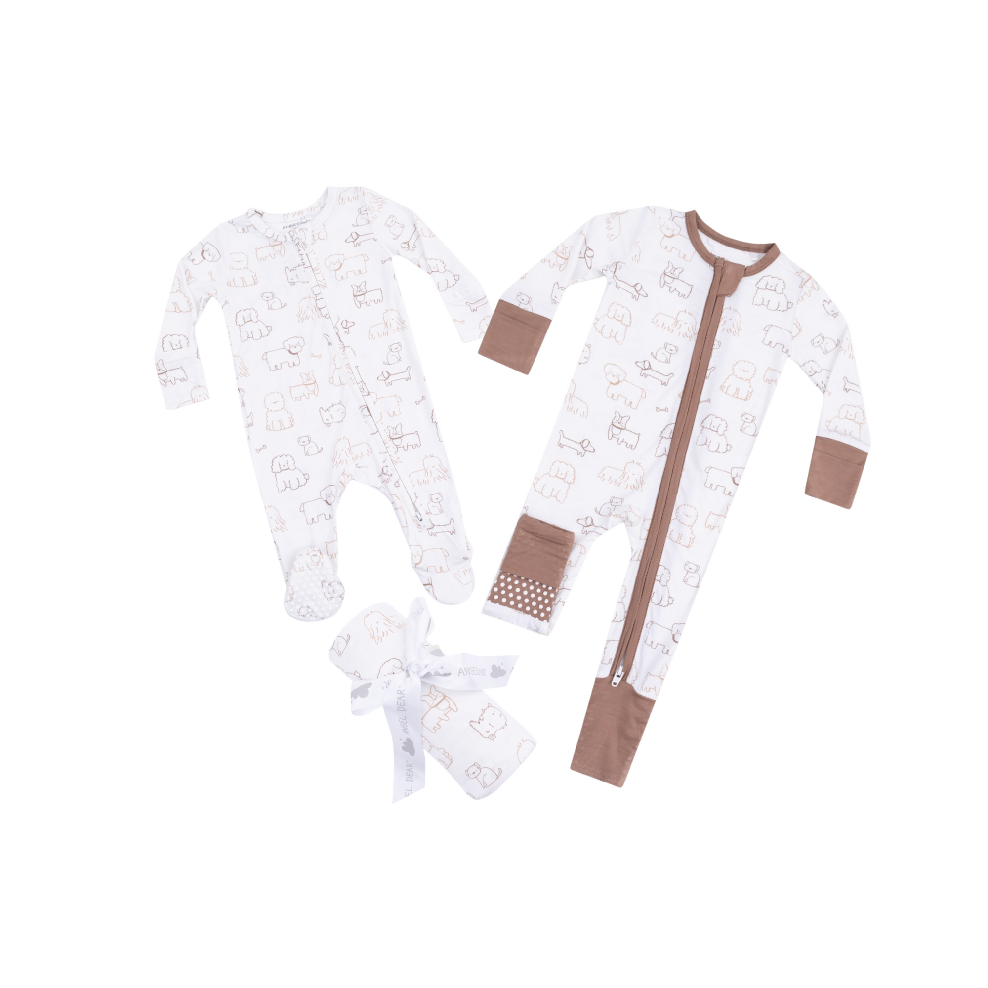 Neutral Pups 2 Way Zipper Romper