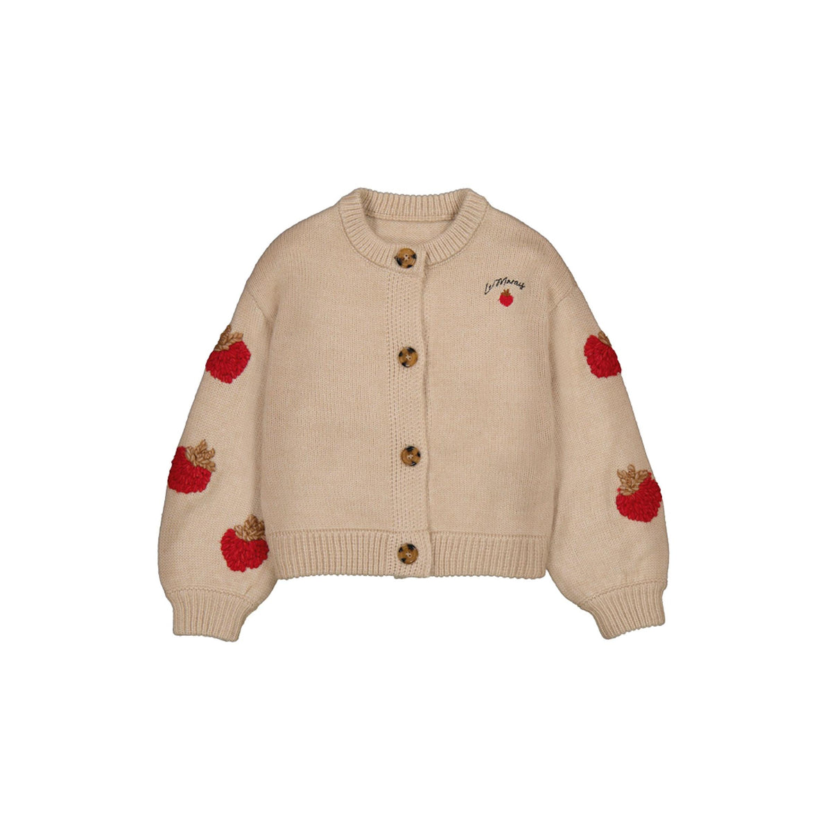 Embroidered Strawberry Knit Cardigan