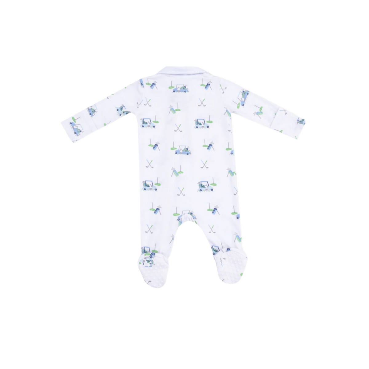 Baby Golf Carts Blue Polo 2 Way Zipper Footie