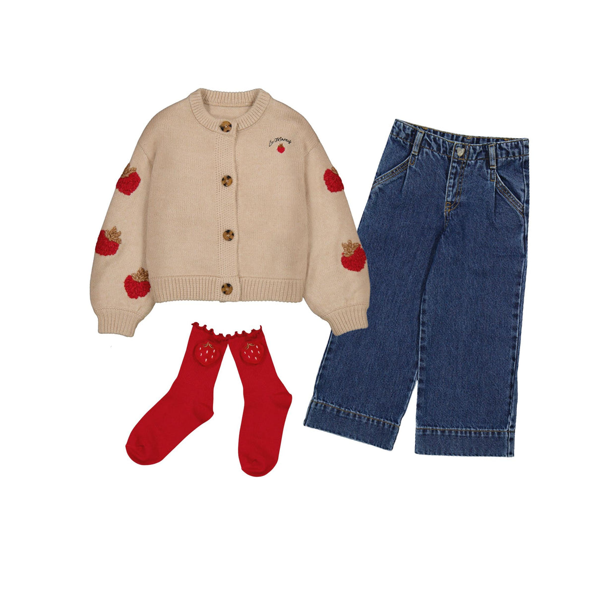 Wide Leg Dark Denim Girls’ Jeans