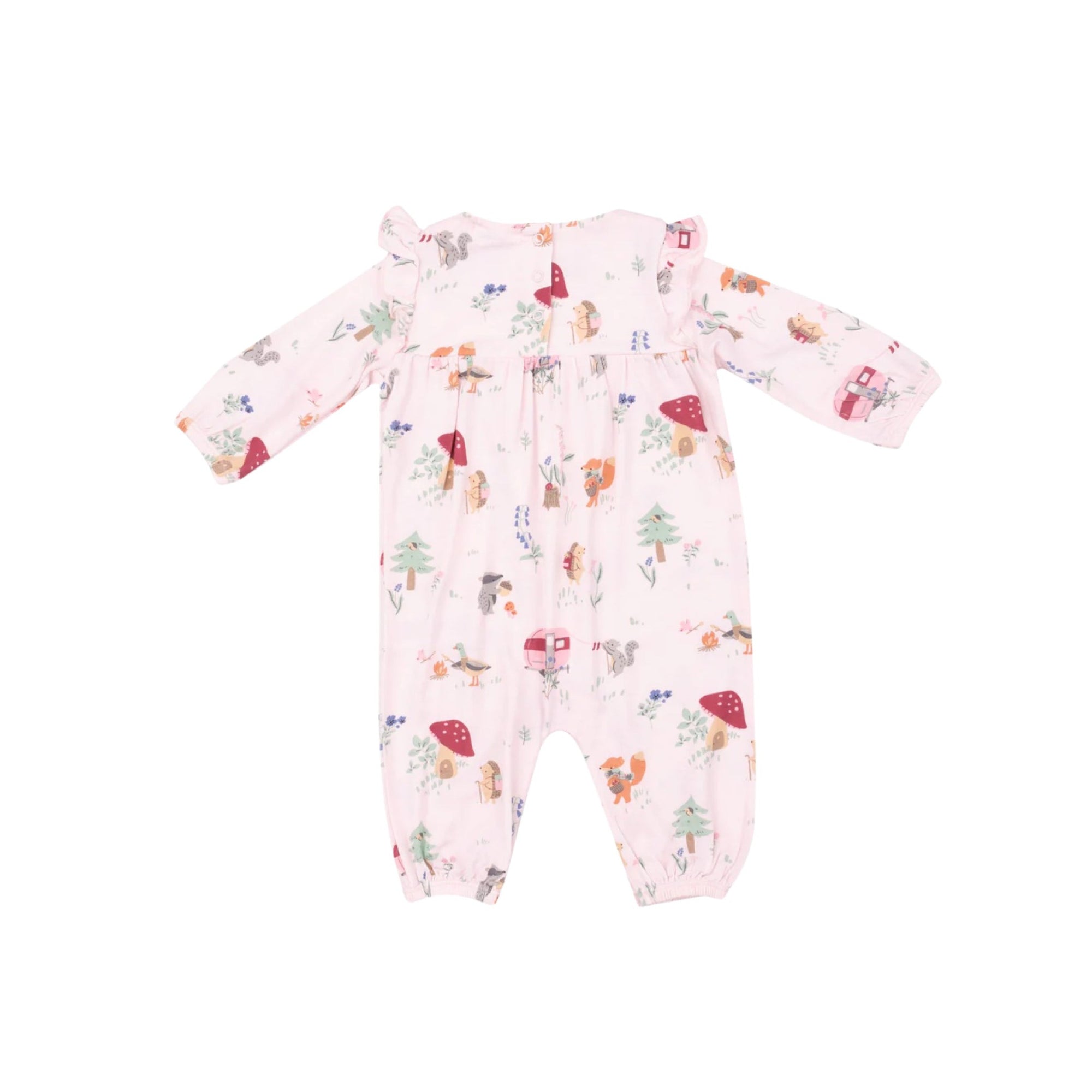 Cute Animal Campers Ruffle Sleeve Romper