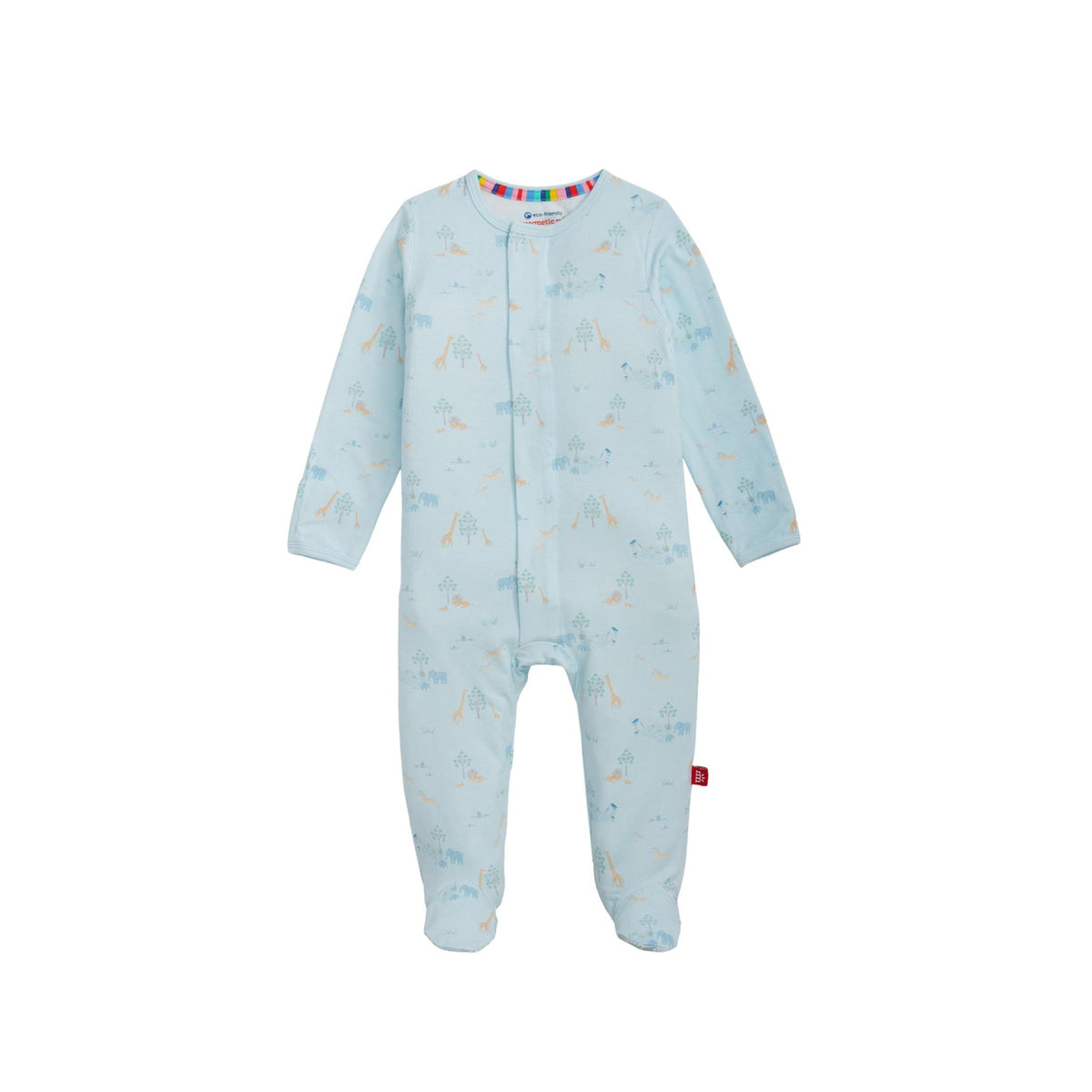Serene Safari Blue Magnetic Closure Footie