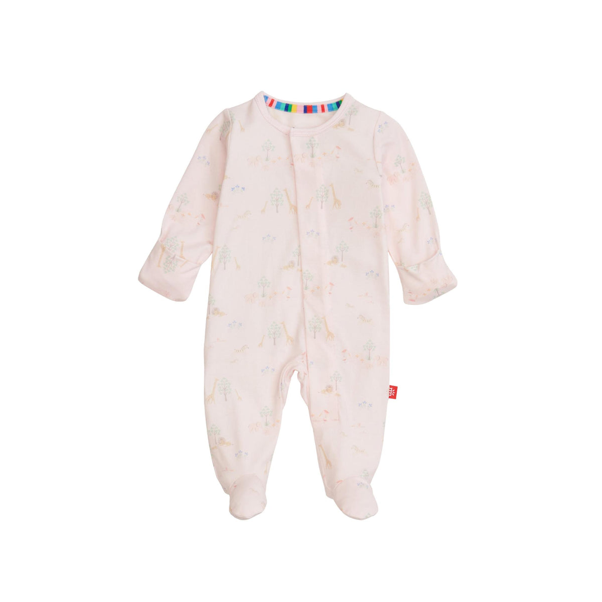 Serene Safari Pink Magnetic Closure Footie