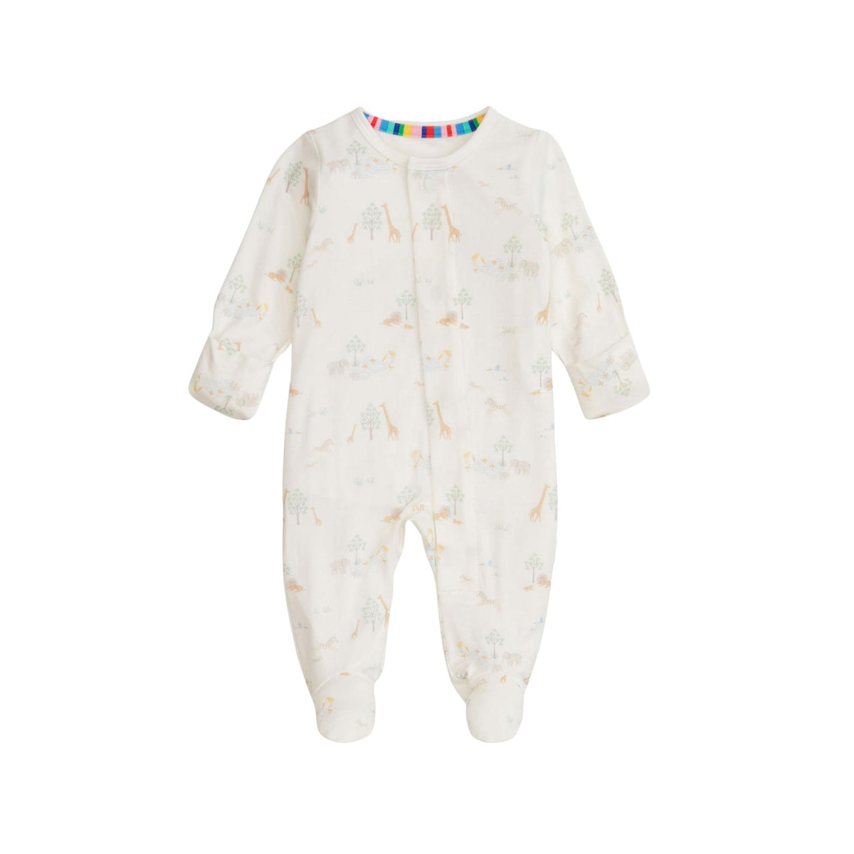 Serene Safari White Magnetic Closure Footie