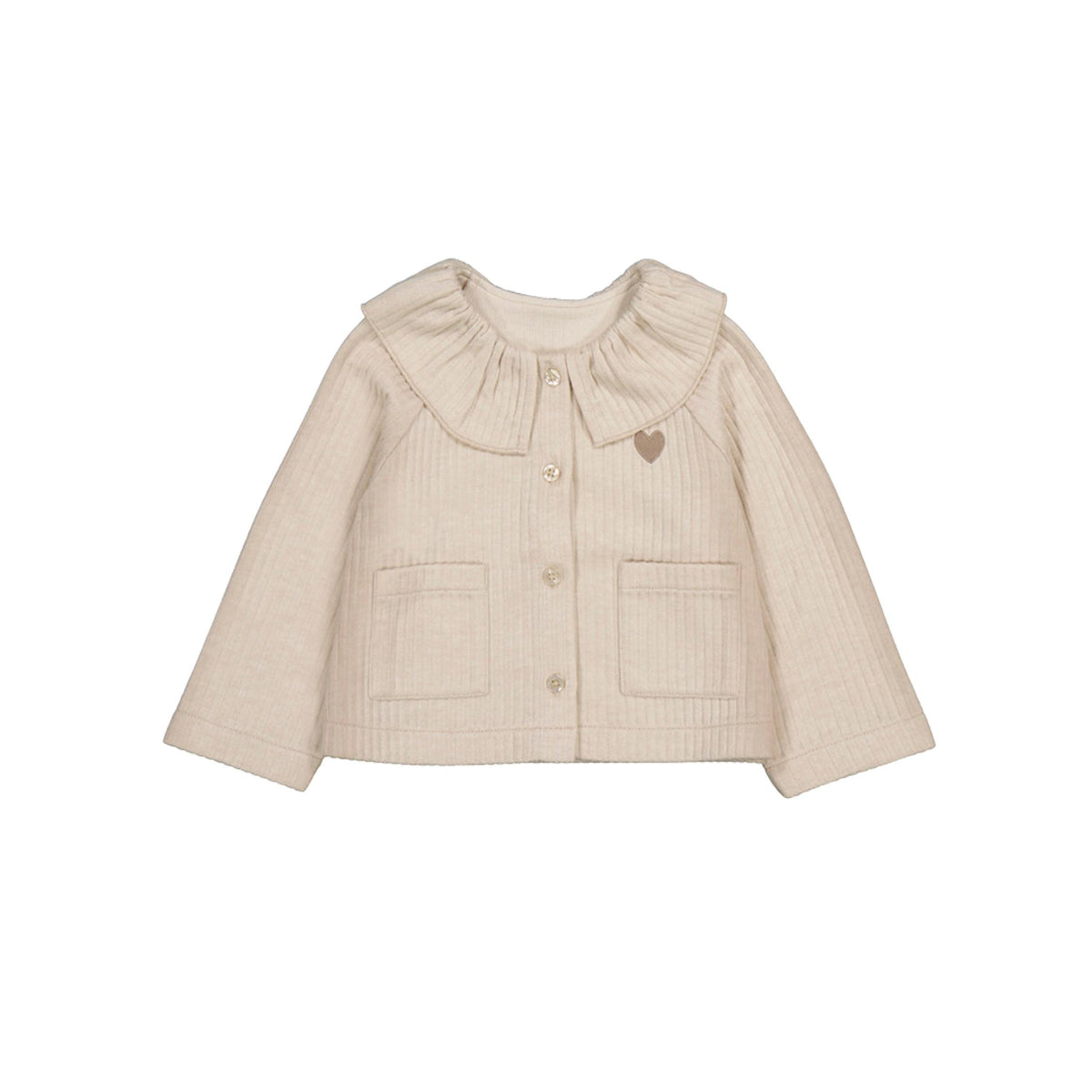 Girls’ Ruffle Collar Knit Jacket