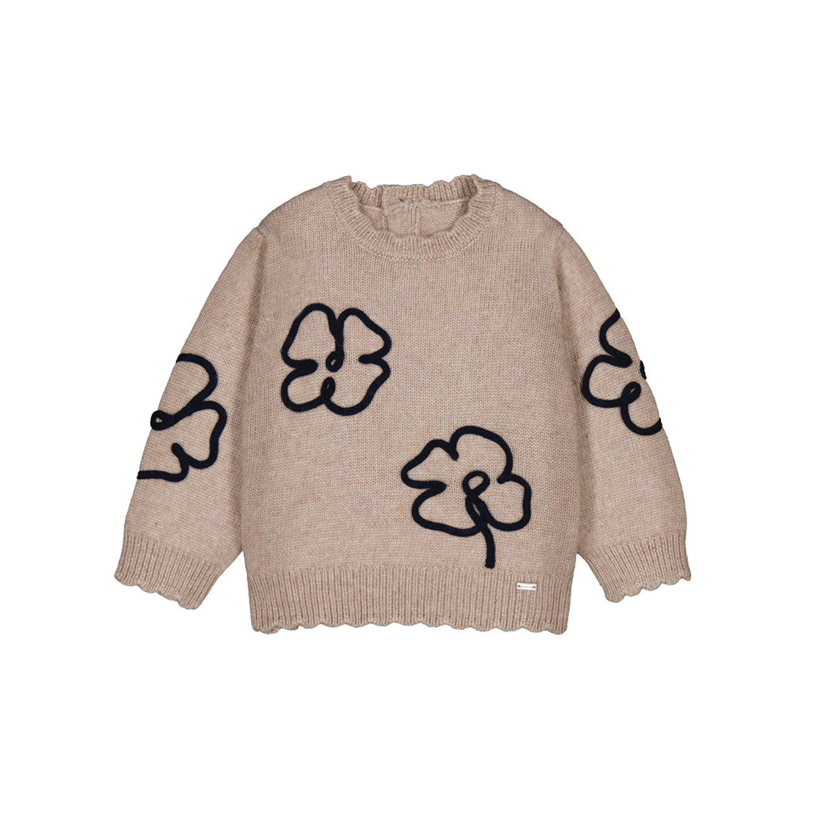 Girls’ Floral Motif Sweater