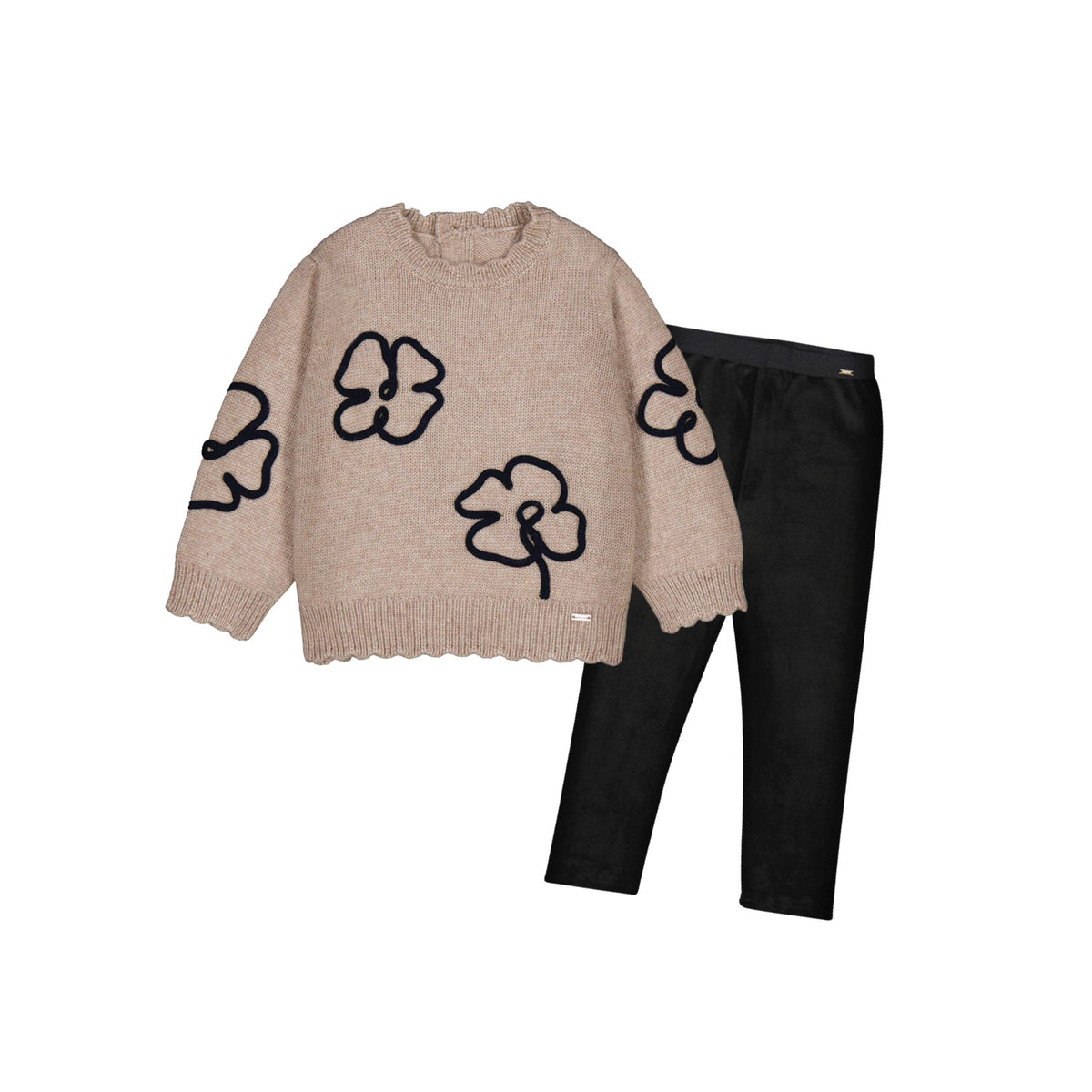 Girls’ Floral Motif Sweater