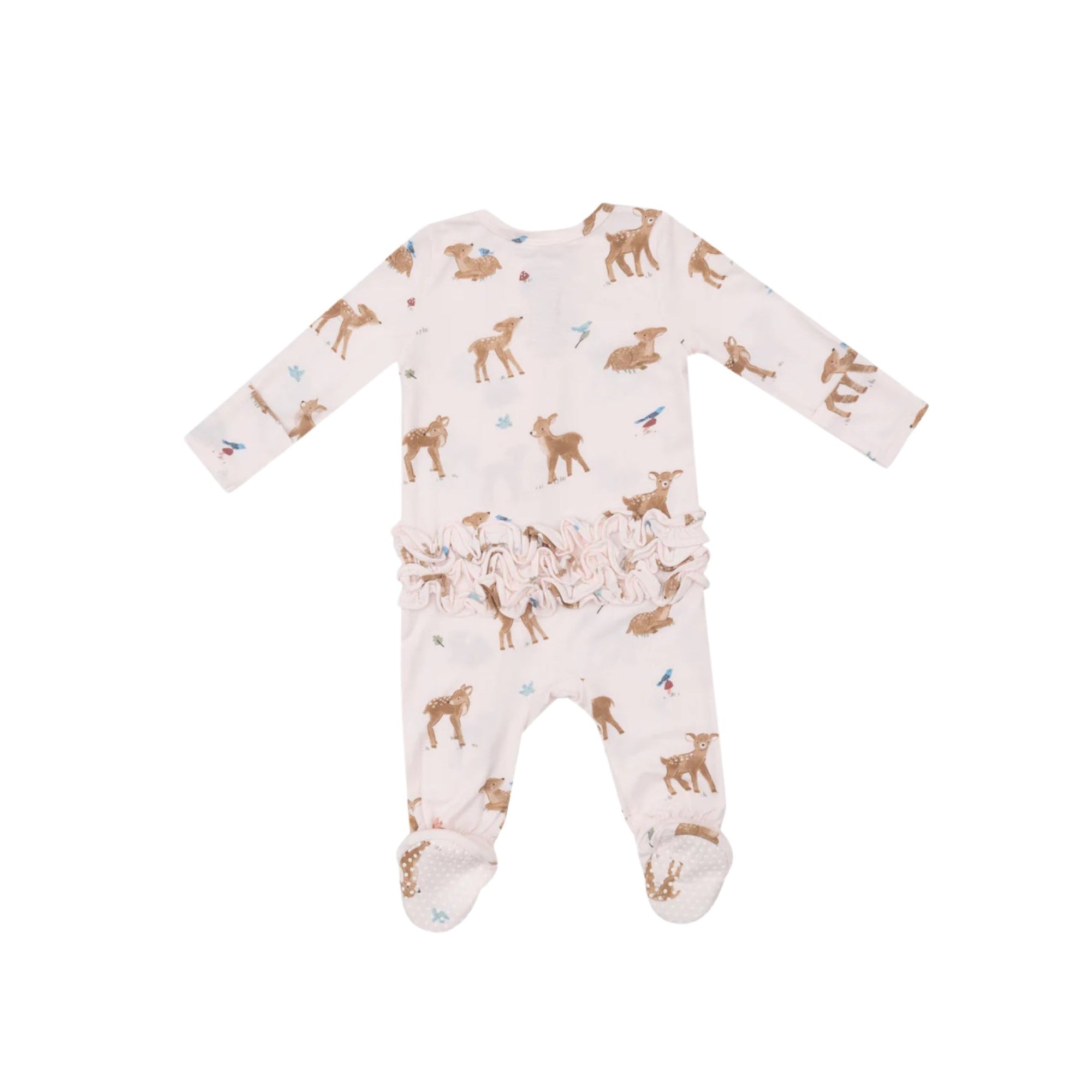 Soft Deer 2-Way Ruffle Zipper Footie