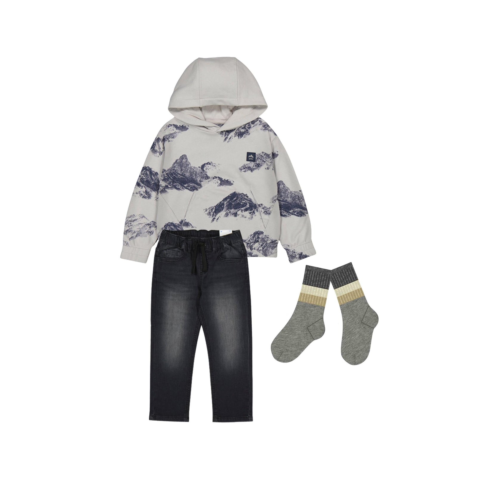 Boys’ Washed Black Denim Jogger Pant