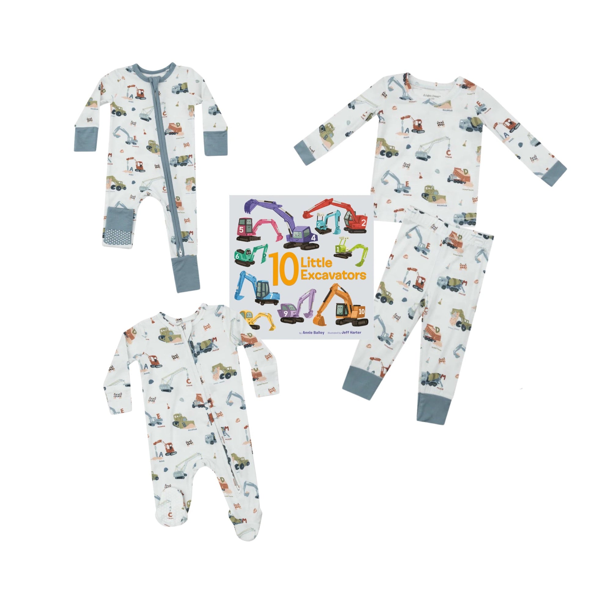 Construction Alphabet Long Sleeve Loungewear Set