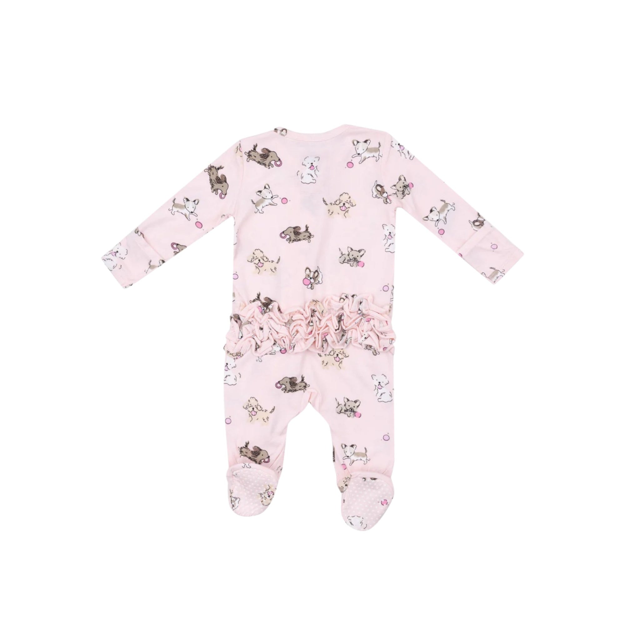 Fluffy Puppies 2-Way Ruffle Zipper Footie