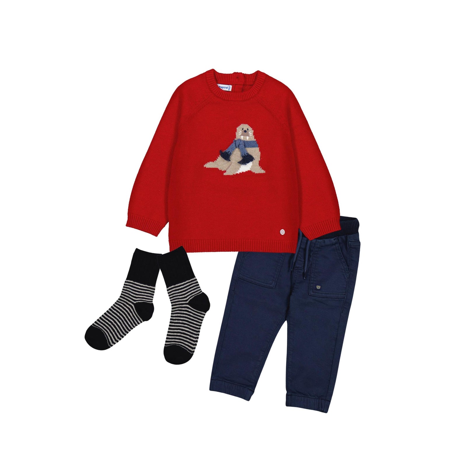 Red Seal Motif Sweater