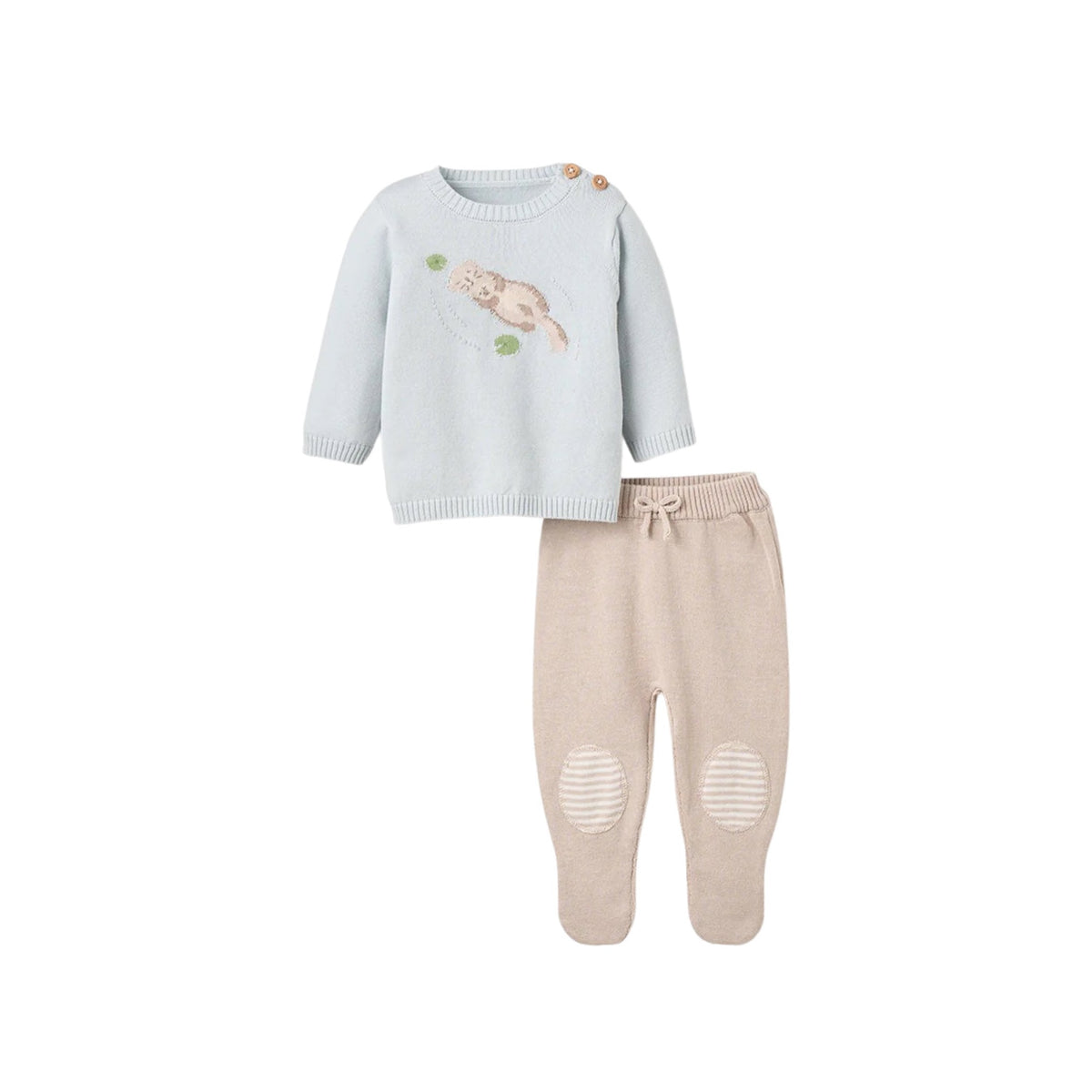 Otter Lake Knit 2-Piece Baby Footie Set