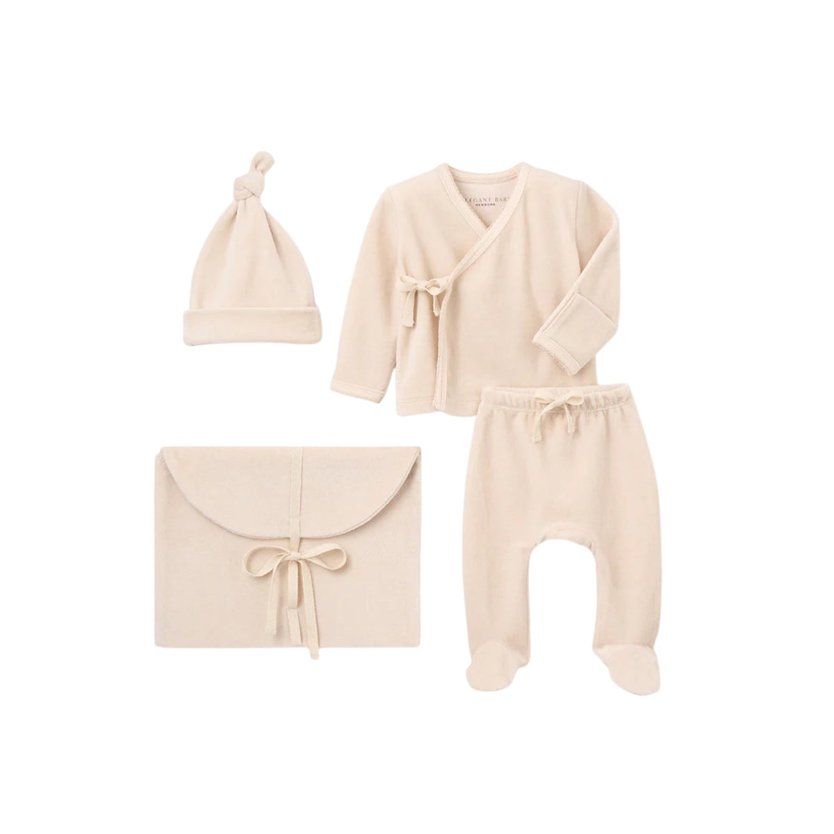 Taupe Velour Layette Set