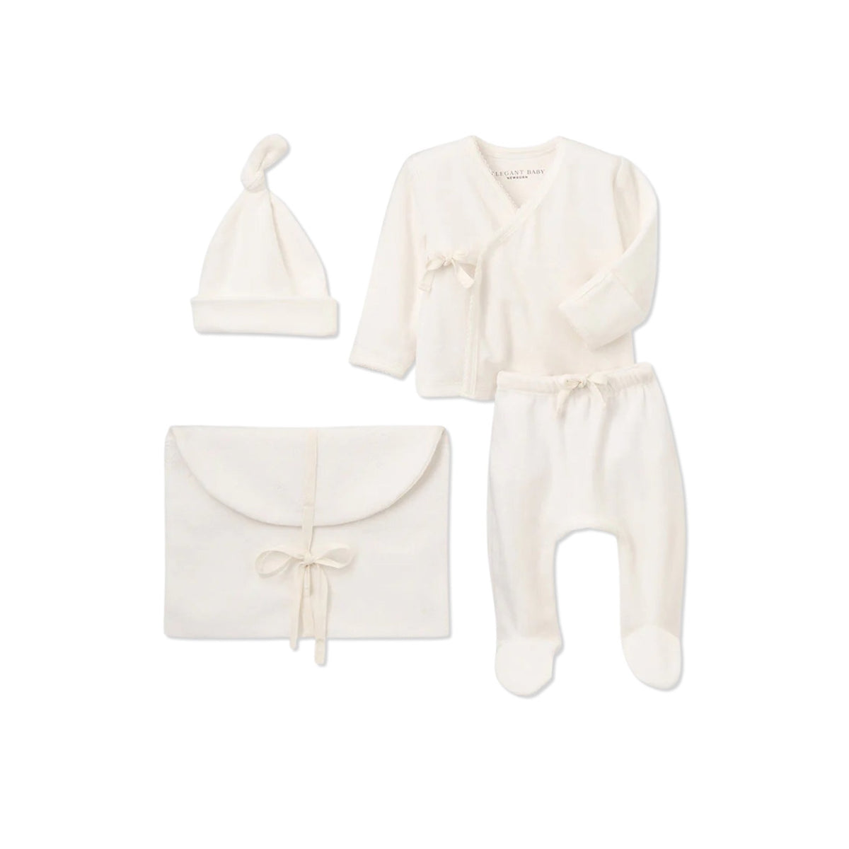 Whisper White Velour Layette Set