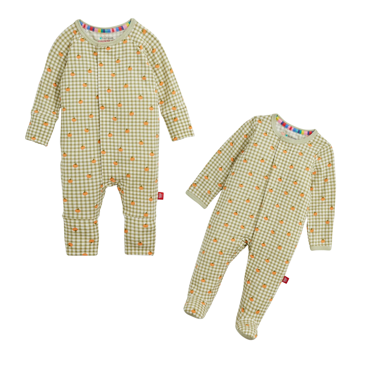 Pumpkin Plaid Magnetic Footie