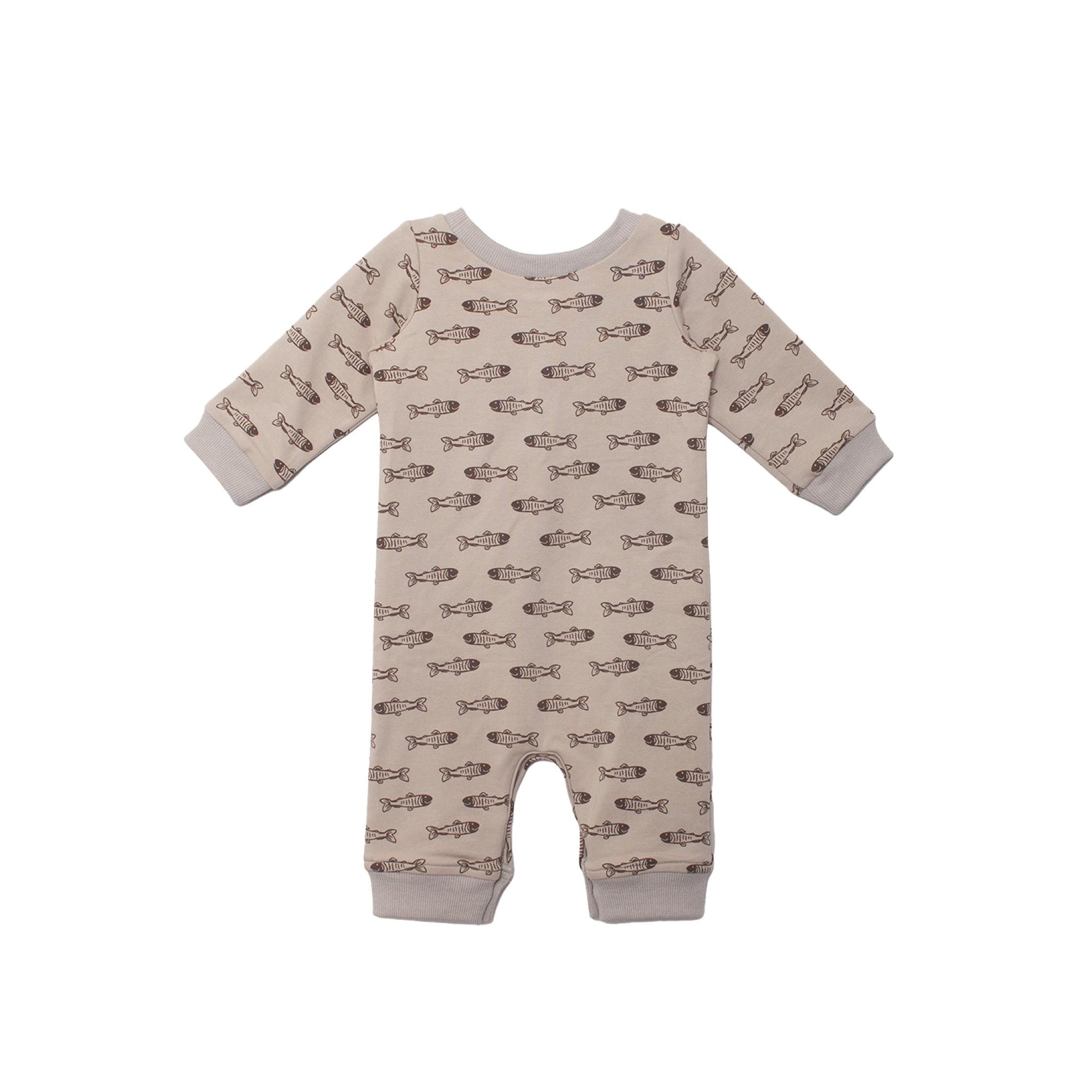 Isaiah Fish Print Baby Boy Romper