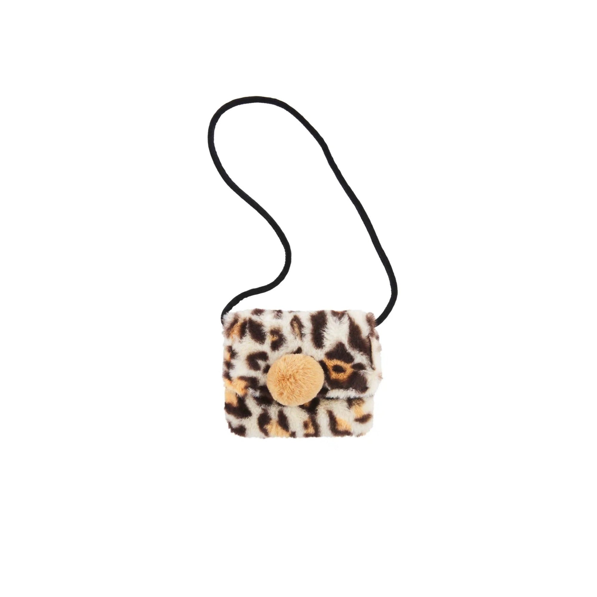 Leopard Pom Fur Handbag