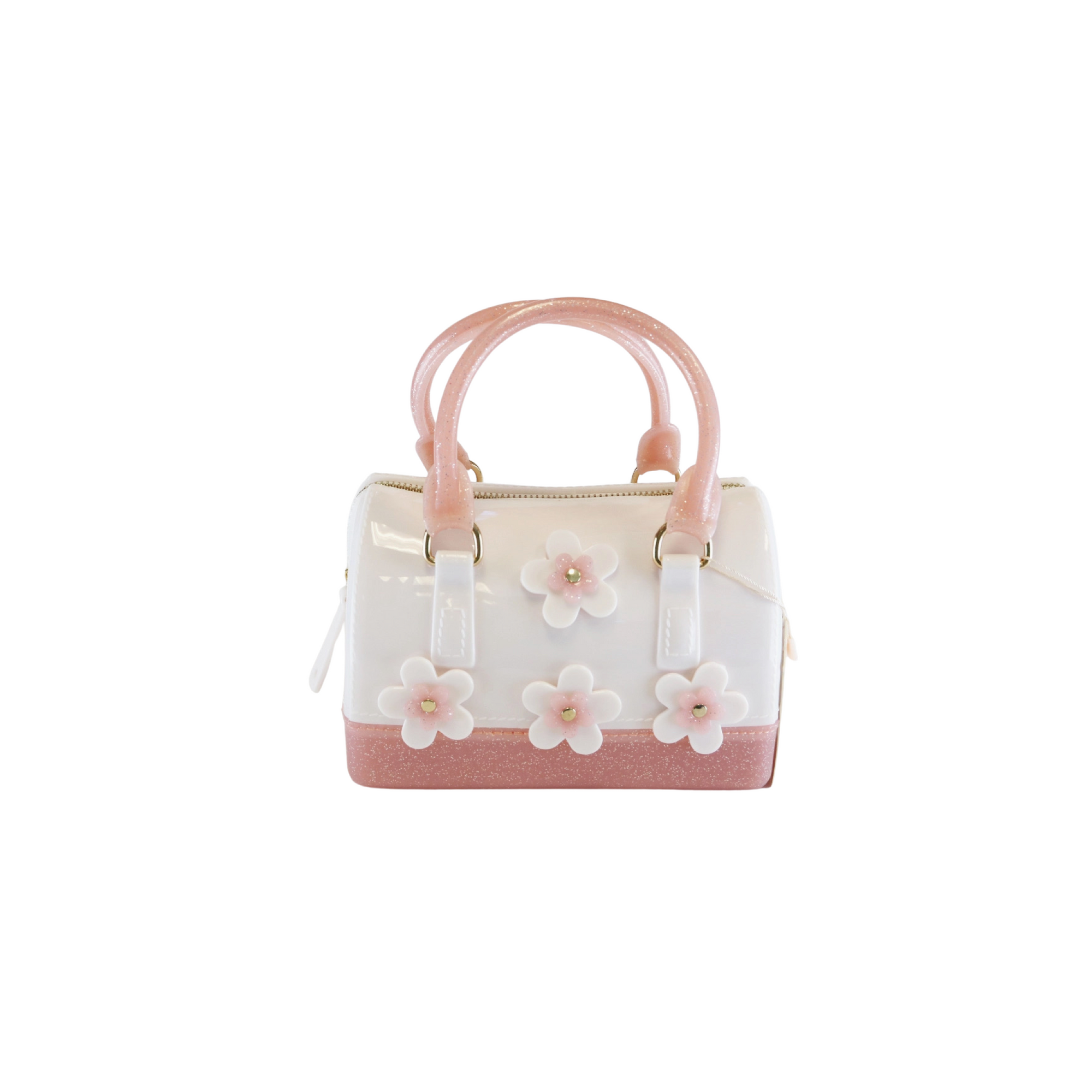 Floral Jelly Barrel Handbag