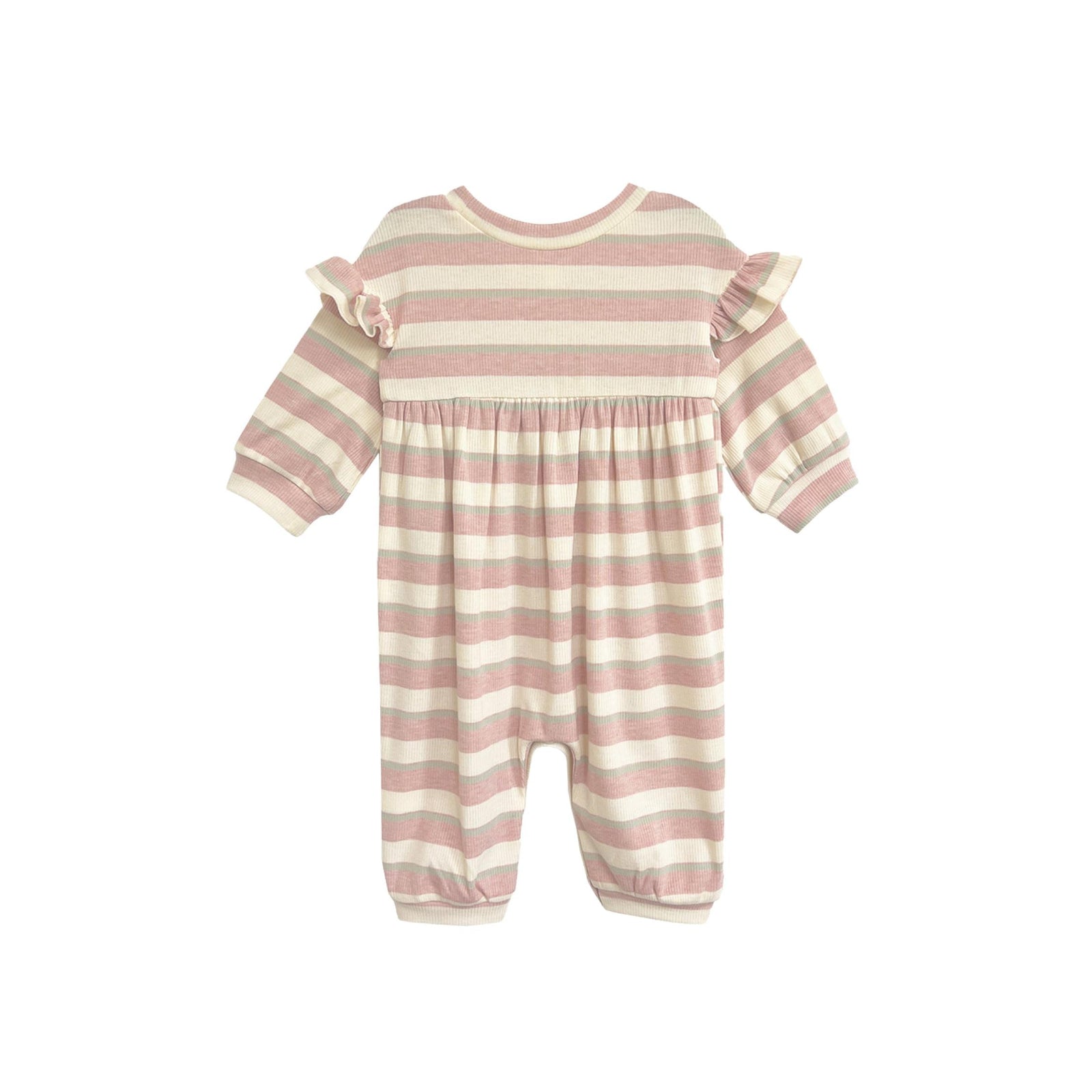Candy Stripe Ribbed  Baby Girl Romper